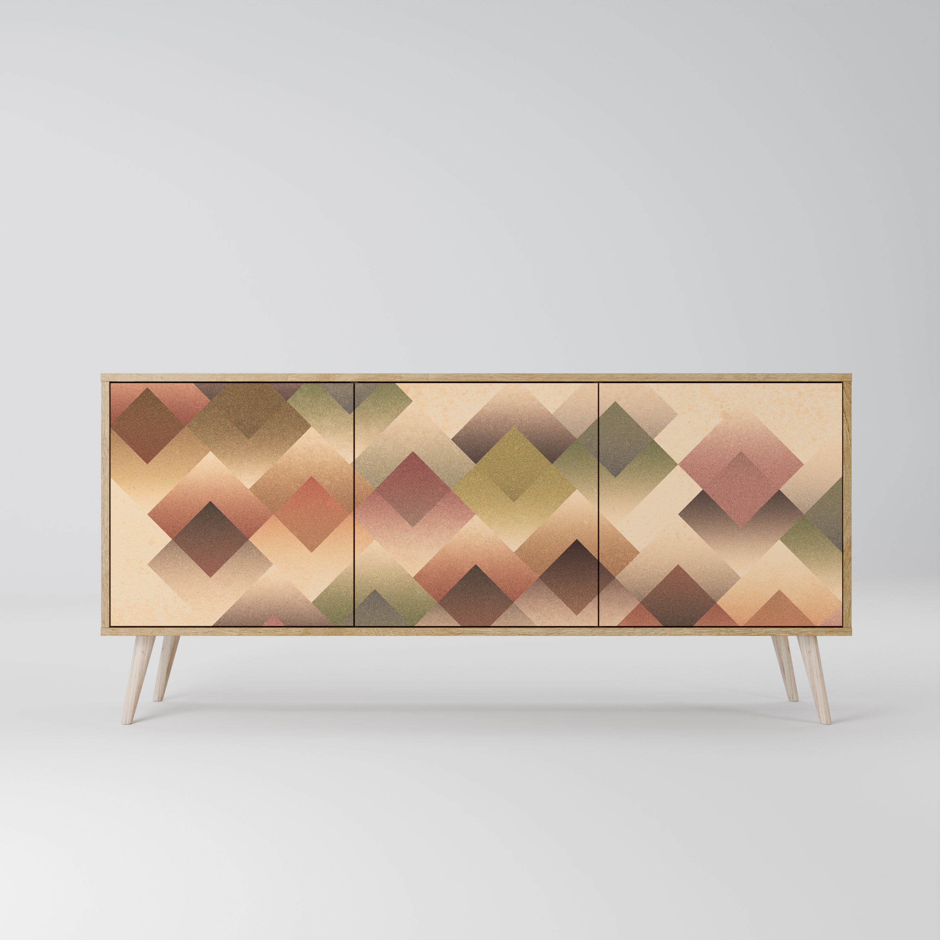 GEOMETRIC FUSION 3-türiges Sideboard in Eichenoptik