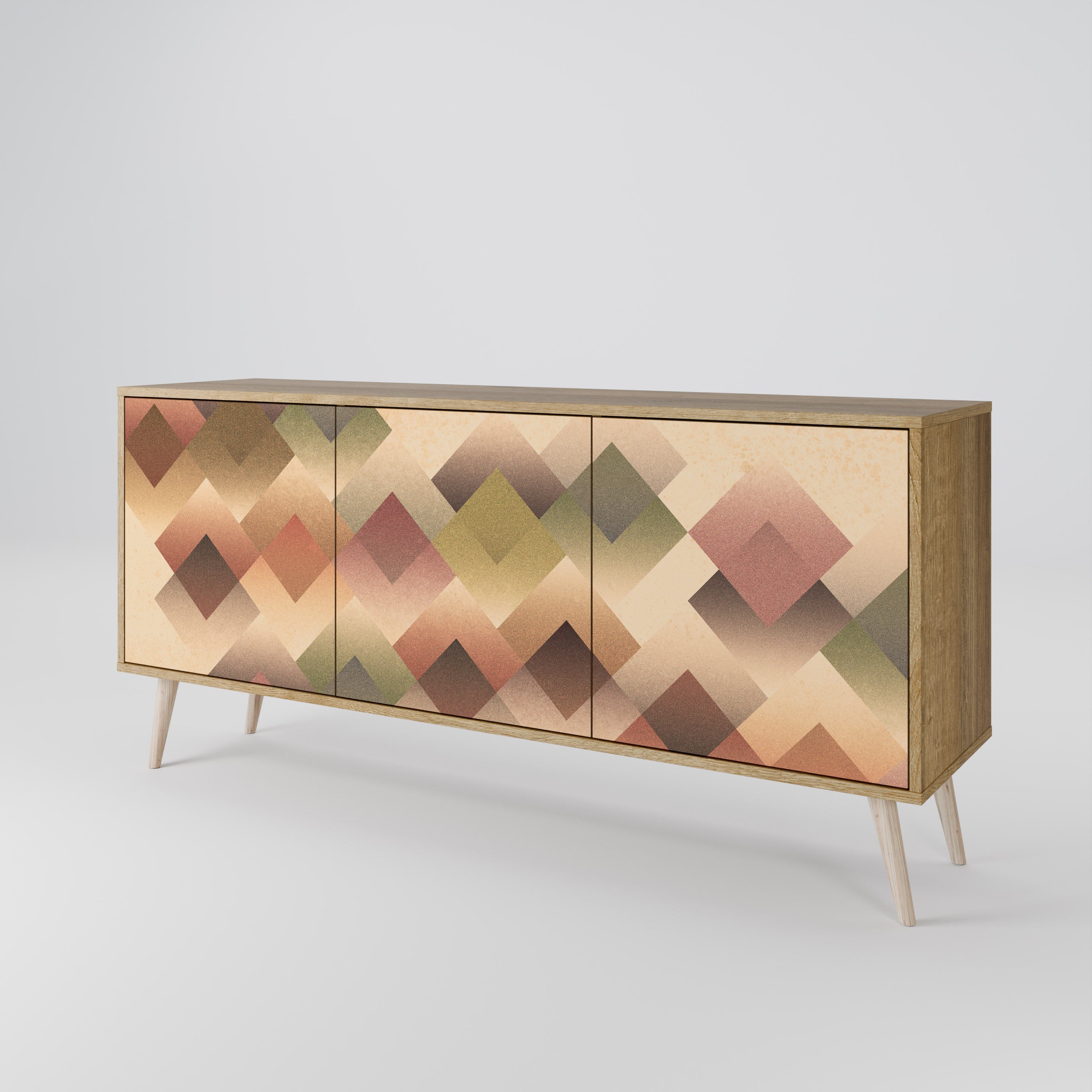 GEOMETRIC FUSION 3-türiges Sideboard in Eichenoptik