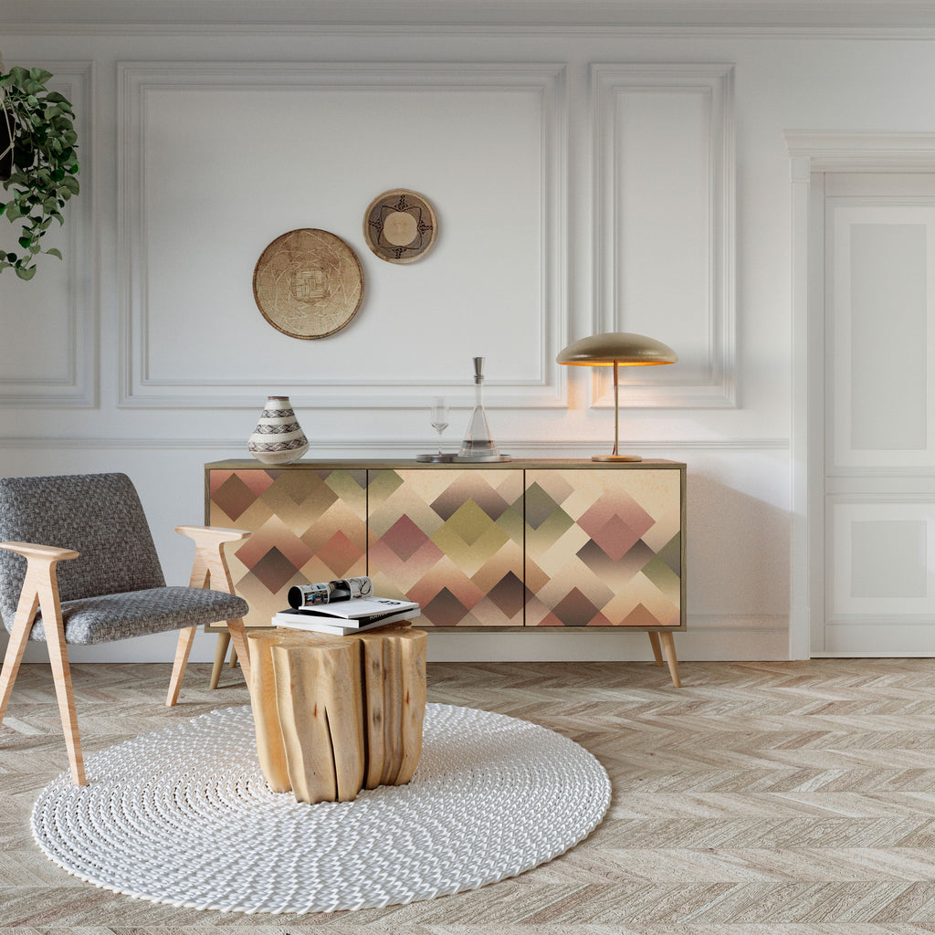 GEOMETRIC FUSION 3-türiges Sideboard in Eichenoptik