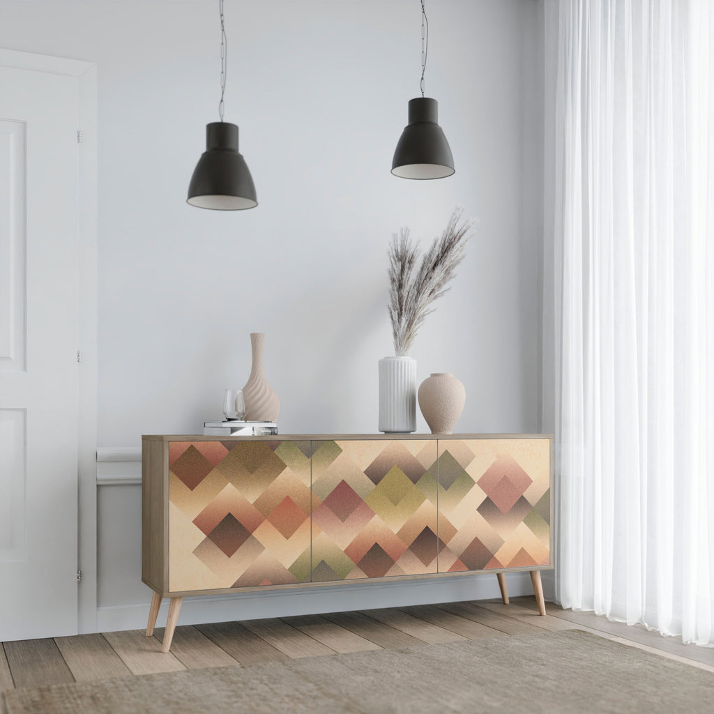 GEOMETRIC FUSION 3-türiges Sideboard in Eichenoptik
