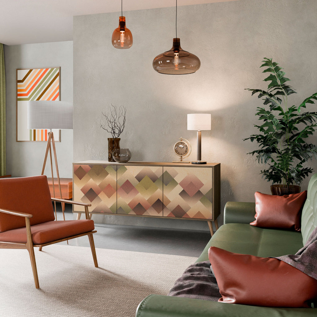 GEOMETRIC FUSION 3-türiges Sideboard in Eichenoptik
