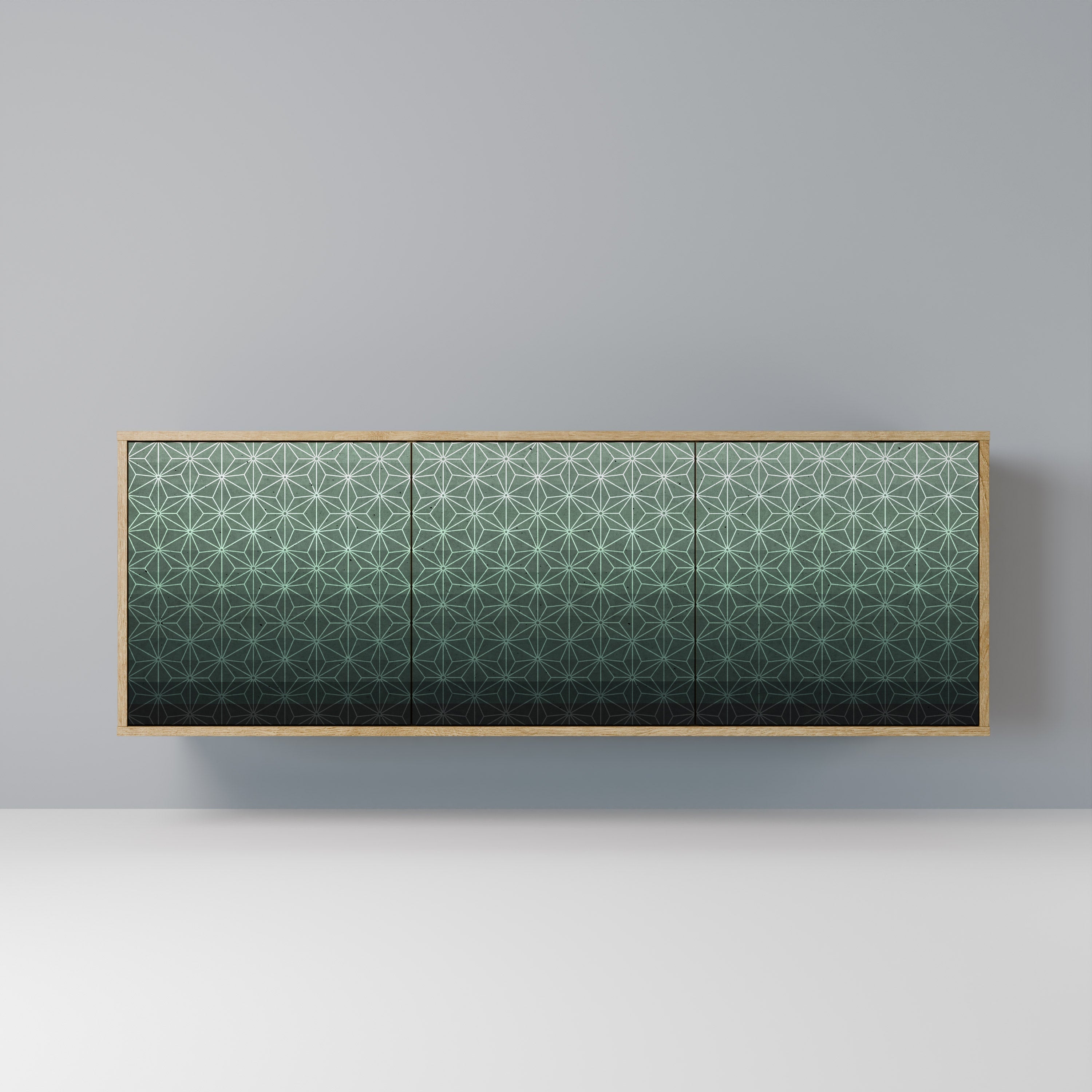 ORNAMENTAL GLIMMER 3-türiges Sideboard in Eichenoptik