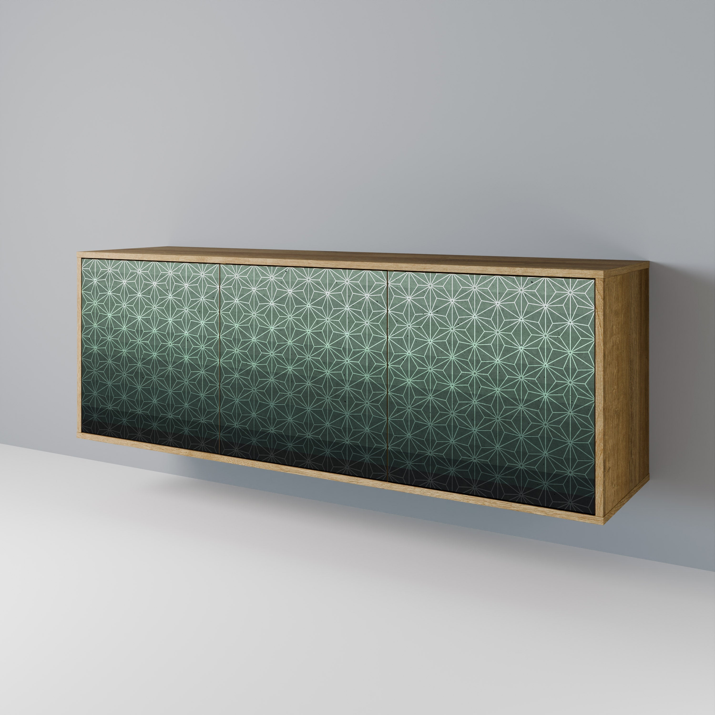 ORNAMENTAL GLIMMER 3-türiges Sideboard in Eichenoptik