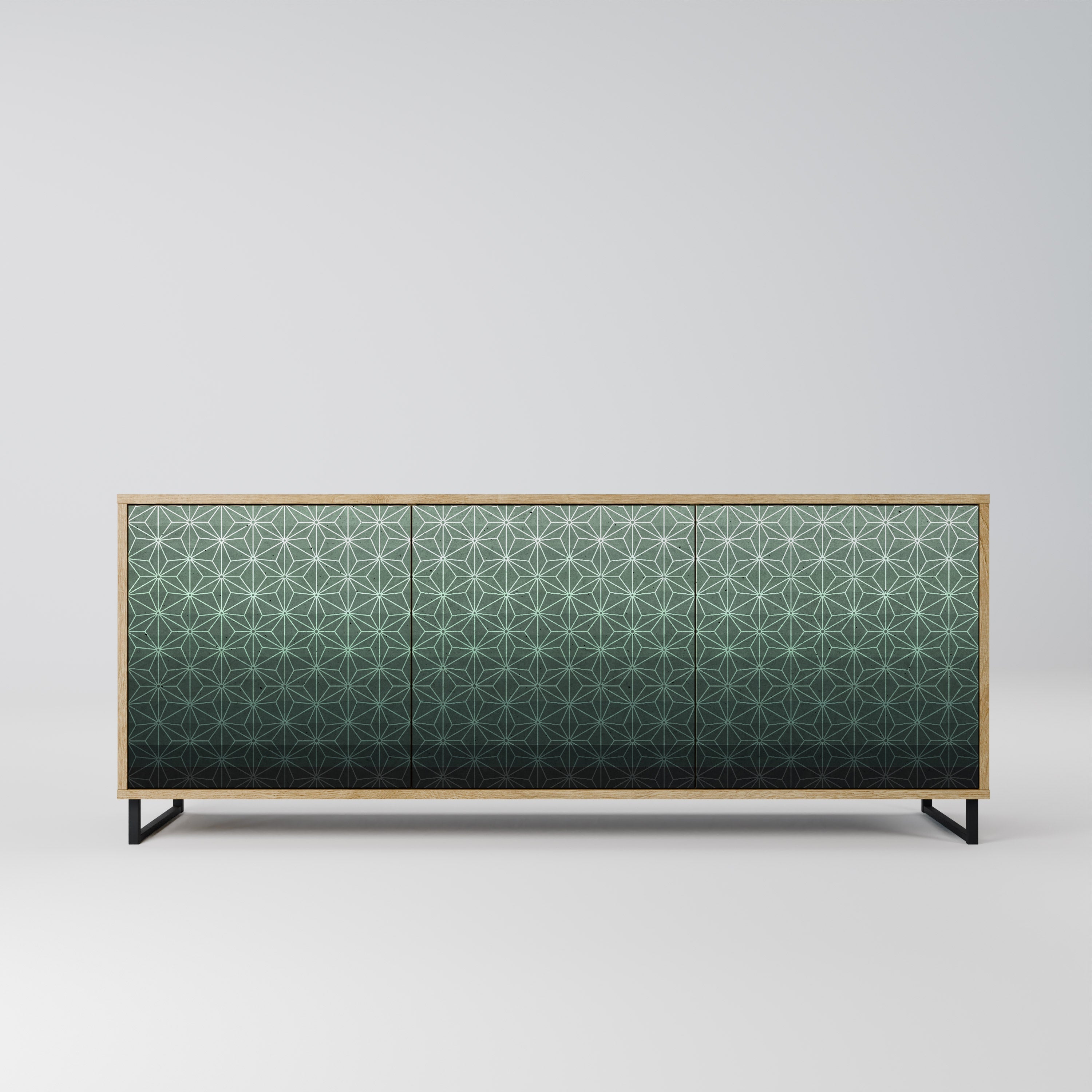 ORNAMENTAL GLIMMER 3-türiges Sideboard in Eichenoptik