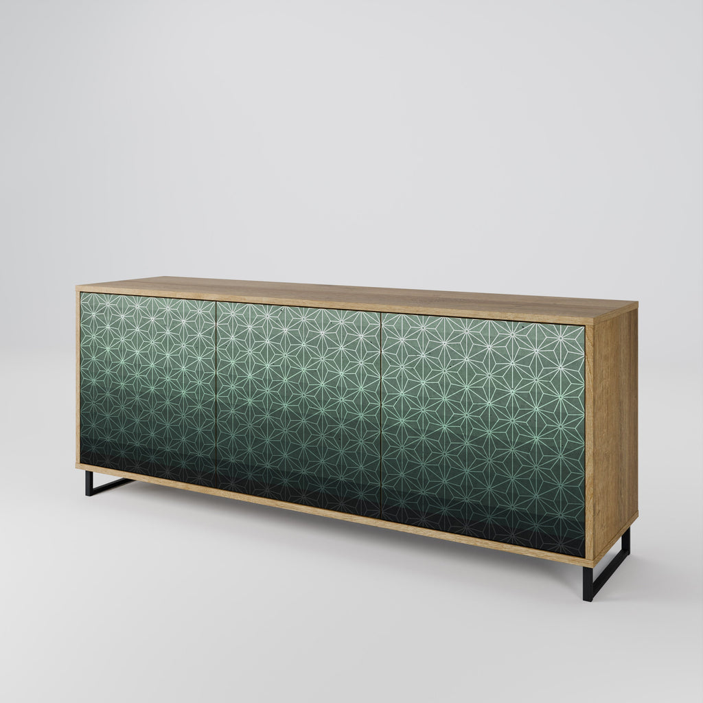 ORNAMENTAL GLIMMER 3-türiges Sideboard in Eichenoptik