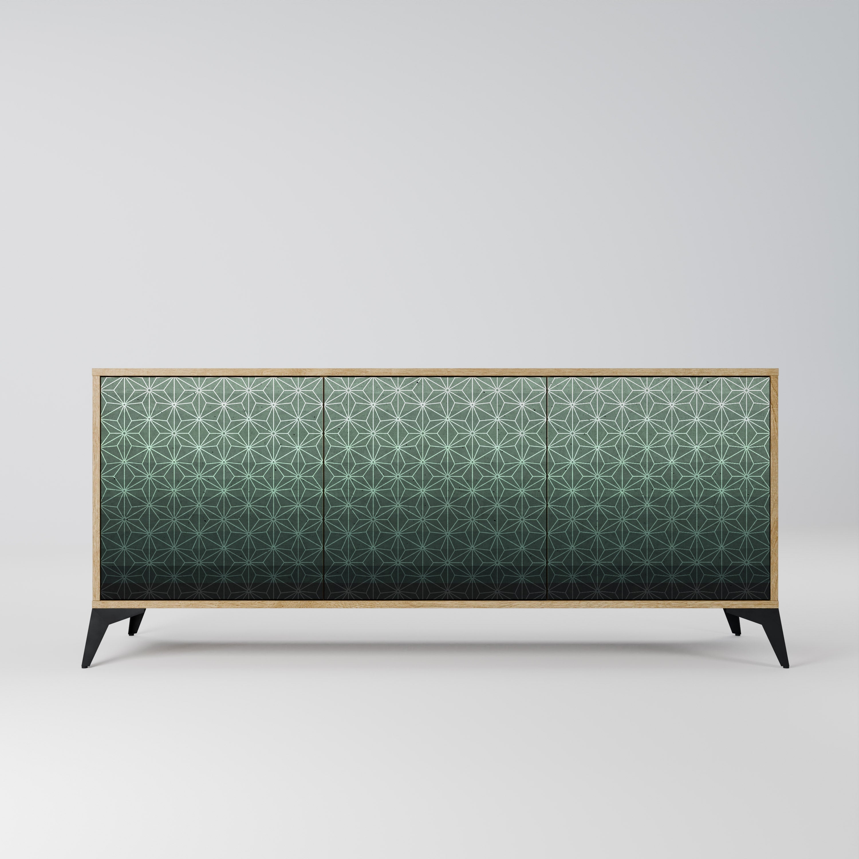 ORNAMENTAL GLIMMER 3-türiges Sideboard in Eichenoptik