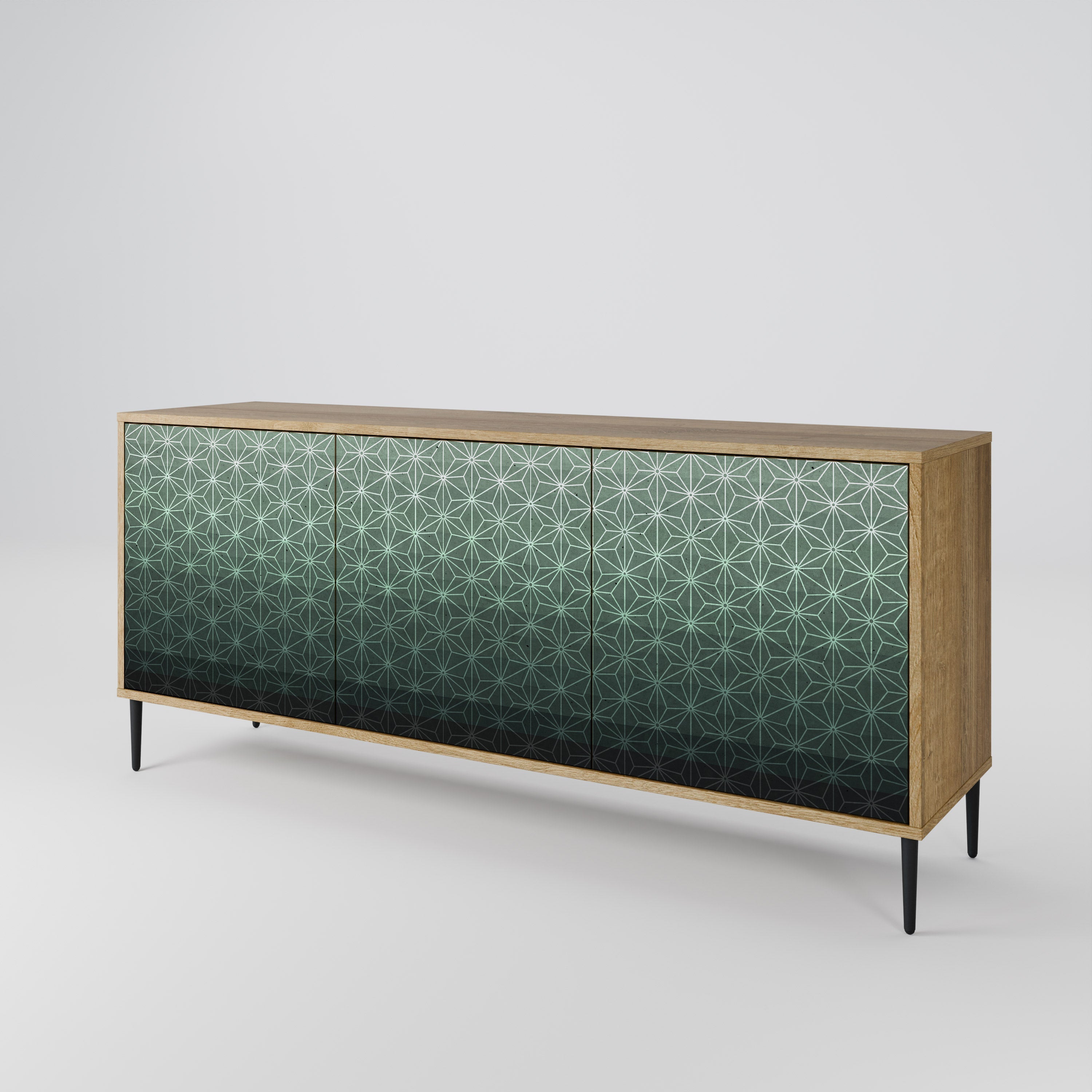ORNAMENTAL GLIMMER 3-türiges Sideboard in Eichenoptik