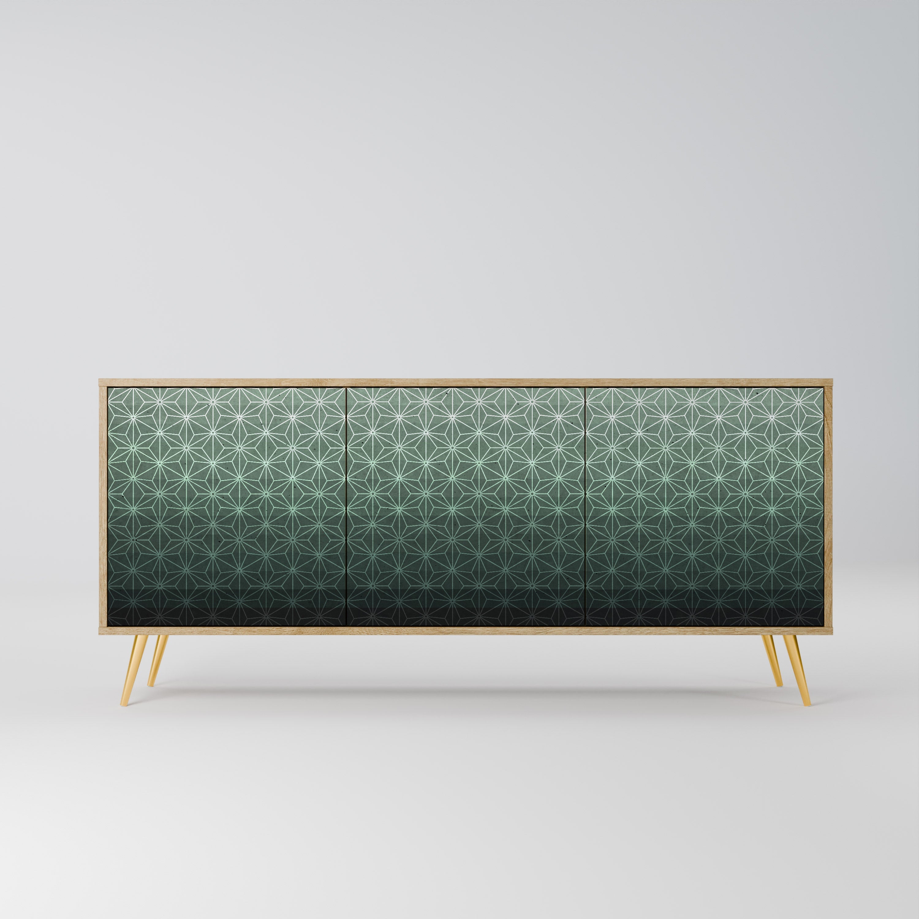 ORNAMENTAL GLIMMER 3-türiges Sideboard in Eichenoptik