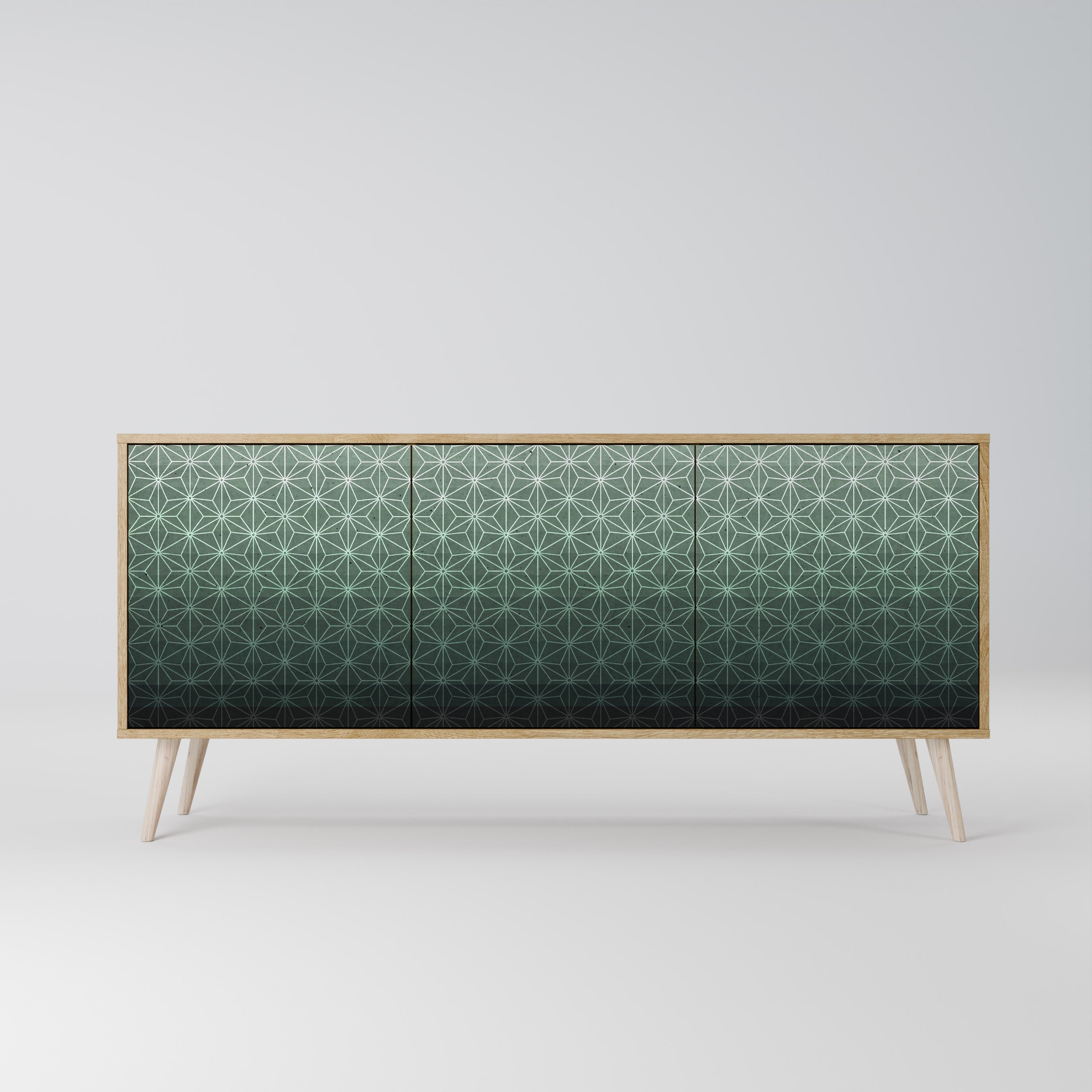 ORNAMENTAL GLIMMER 3-türiges Sideboard in Eichenoptik