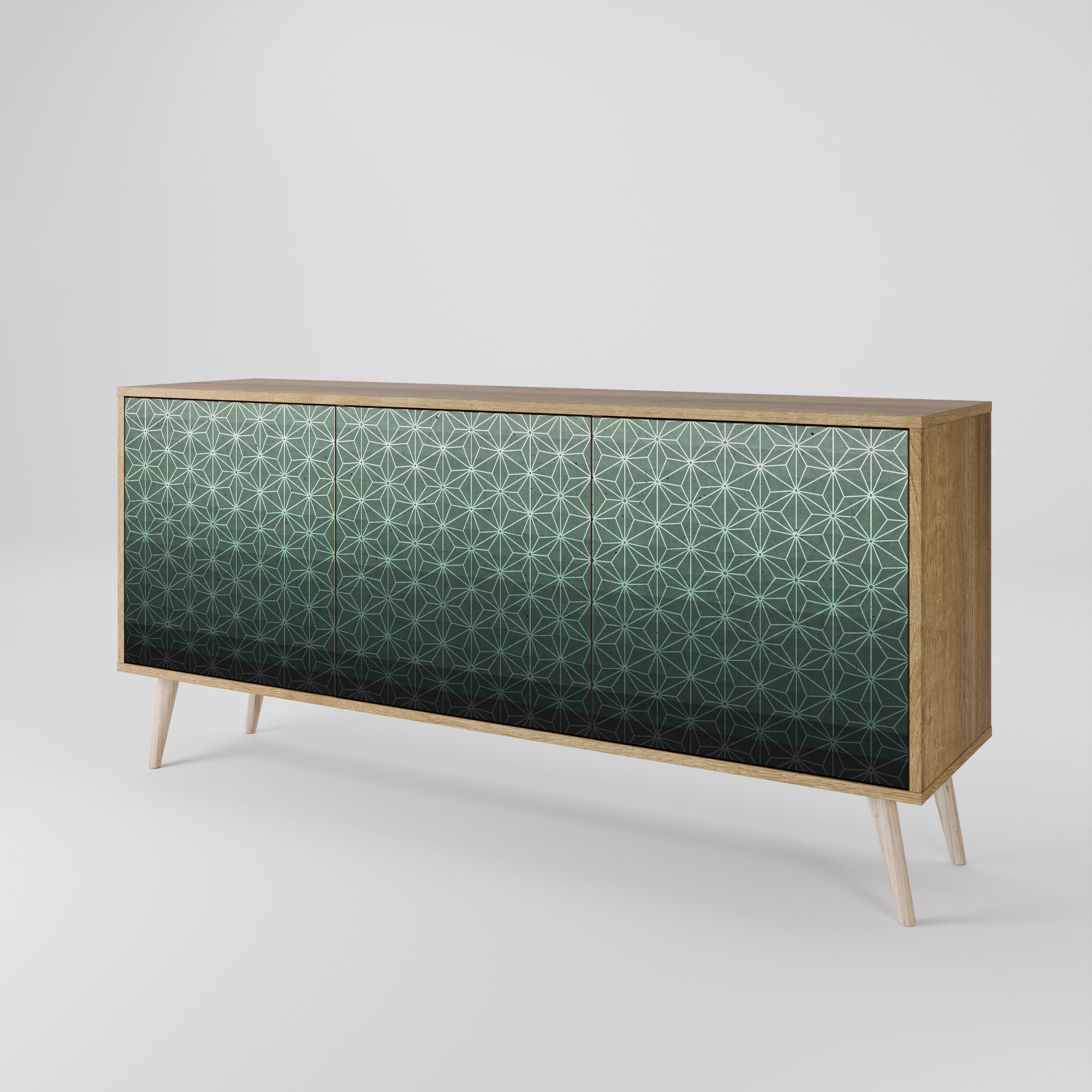 ORNAMENTAL GLIMMER 3-türiges Sideboard in Eichenoptik