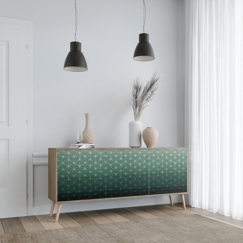 ORNAMENTAL GLIMMER 3-türiges Sideboard in Eichenoptik