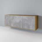 CONCRETE ZIG ZAG Sideboard mit 3 Türen in Eiche-Optik