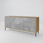 CONCRETE ZIG ZAG Sideboard mit 3 Türen in Eiche-Optik