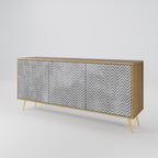 CONCRETE ZIG ZAG Sideboard mit 3 Türen in Eiche-Optik