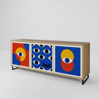 GEOMETRIC EYES Sideboard mit 3 Türen in Eiche-Optik