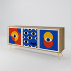 GEOMETRIC EYES Sideboard mit 3 Türen in Eiche-Optik