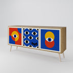 GEOMETRIC EYES Sideboard mit 3 Türen in Eiche-Optik