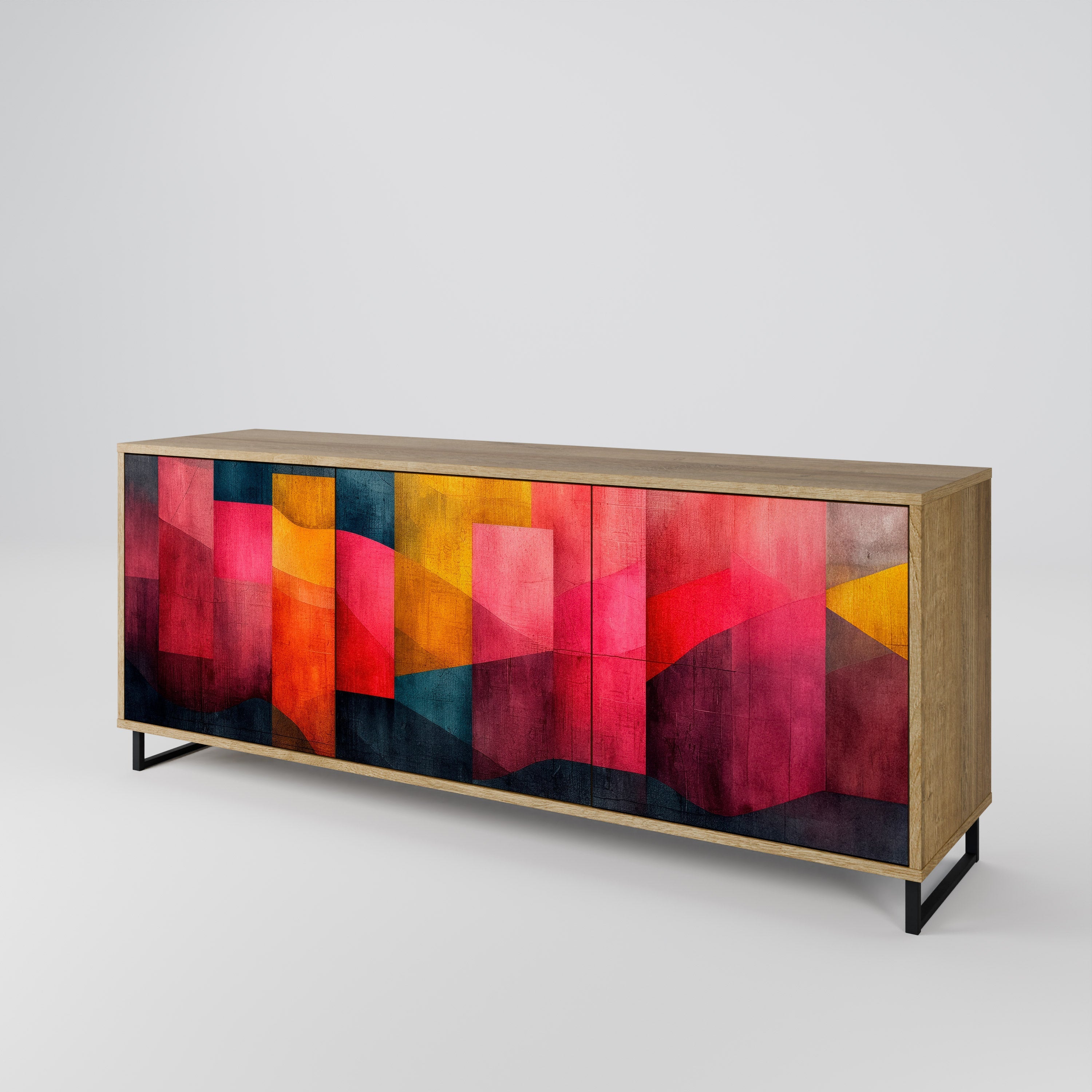 COLORFUL SOUNDS 3-türiges Sideboard in Eichenoptik