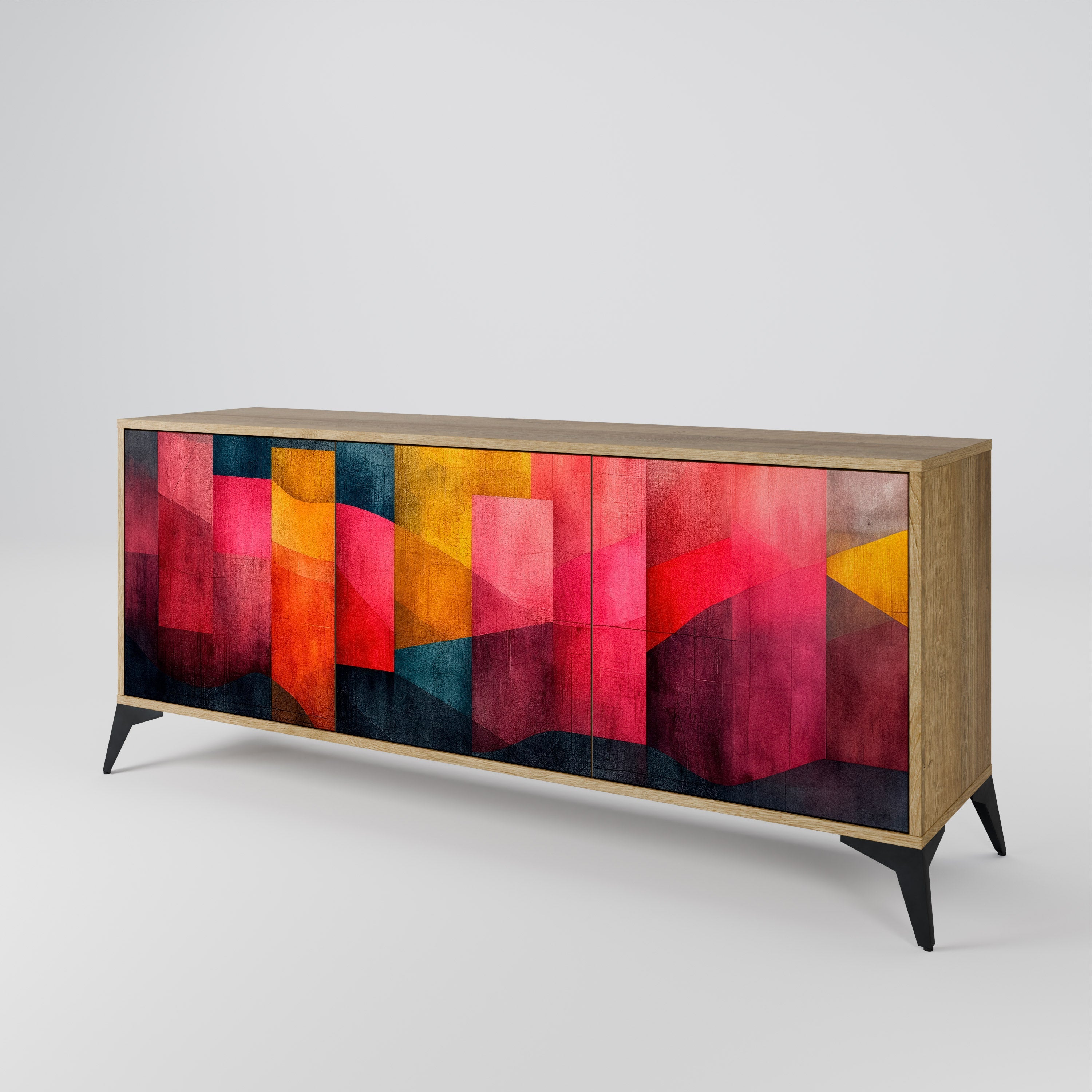 COLORFUL SOUNDS 3-türiges Sideboard in Eichenoptik