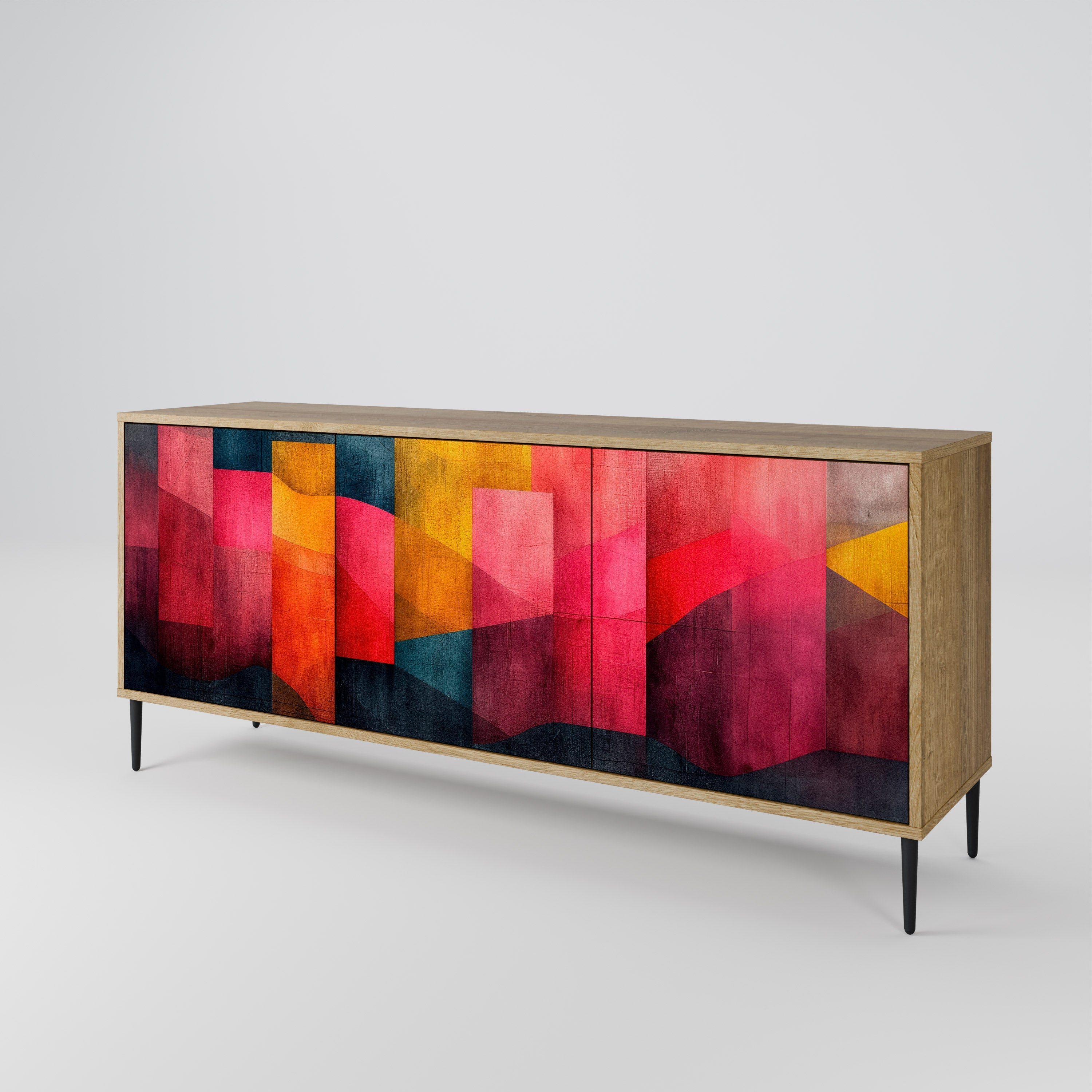 COLORFUL SOUNDS 3-türiges Sideboard in Eichenoptik