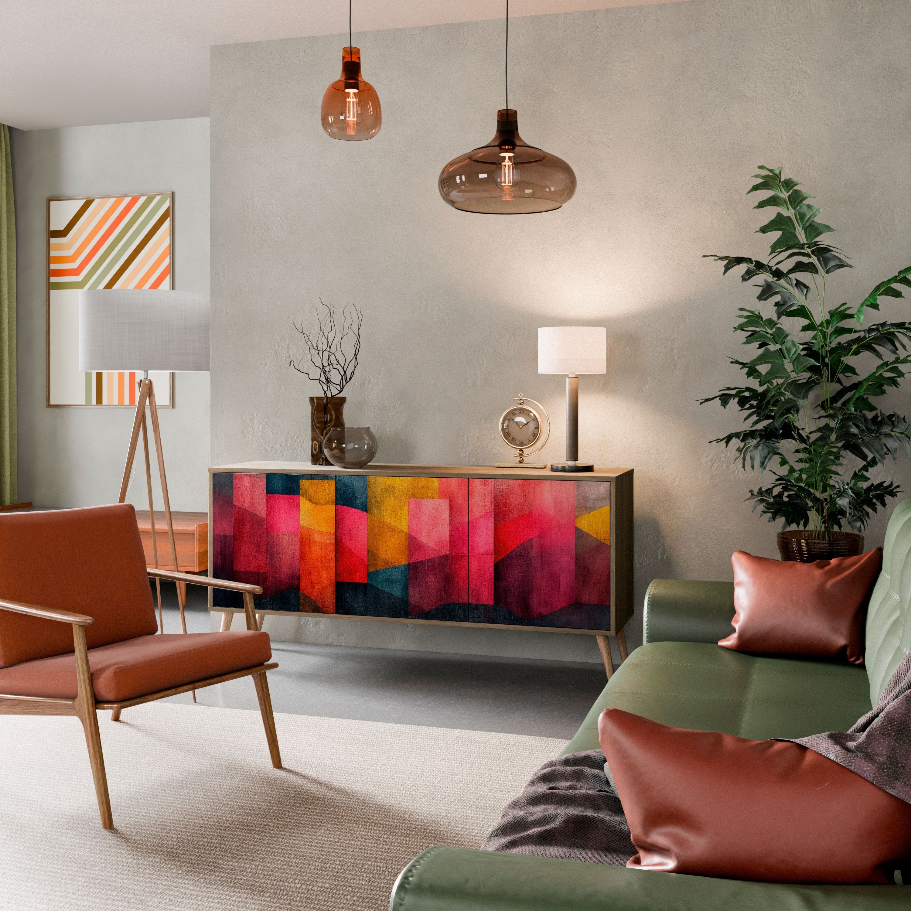 COLORFUL SOUNDS 3-türiges Sideboard in Eichenoptik
