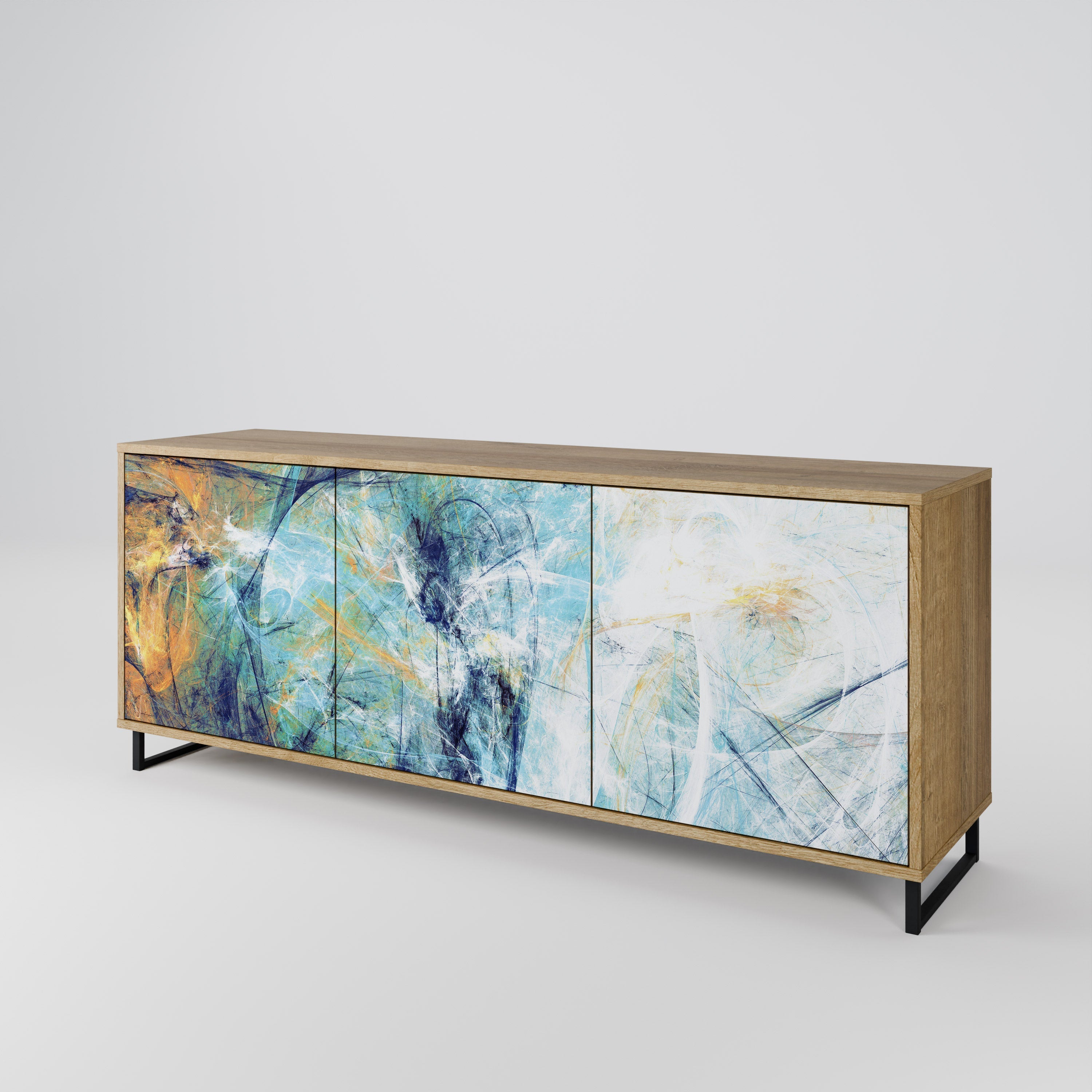 ABSTRACT THOUGHTS 3-türiges Sideboard in Eichenoptik