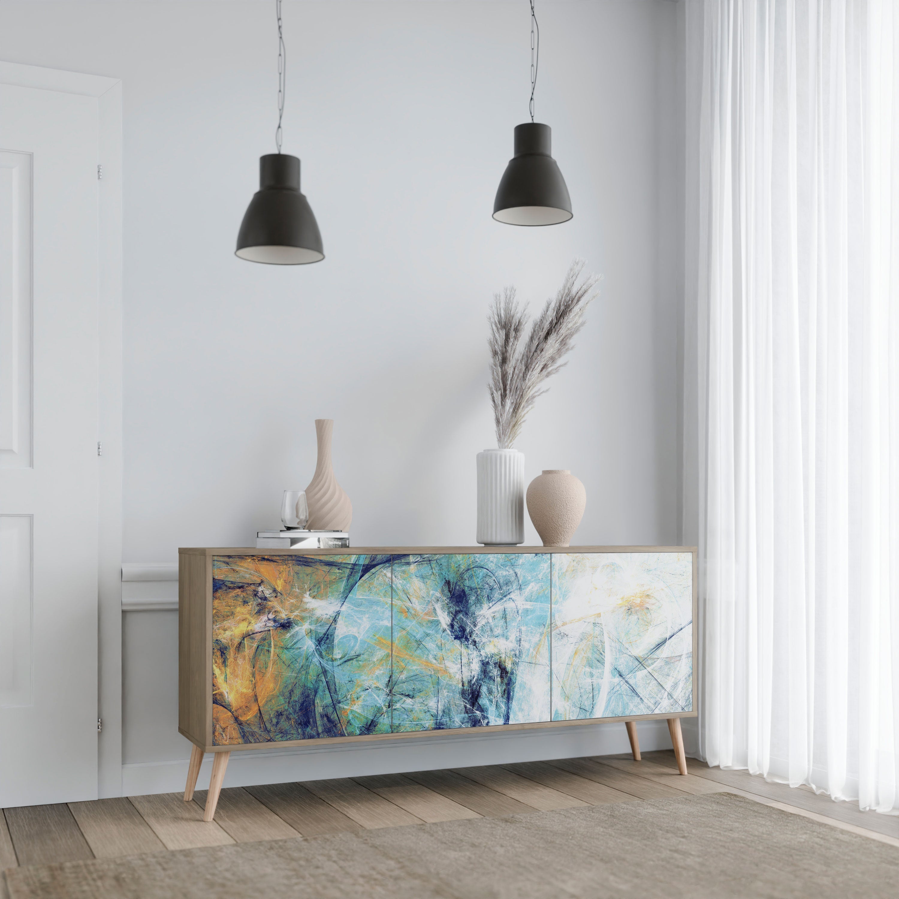 ABSTRACT THOUGHTS 3-türiges Sideboard in Eichenoptik