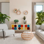 GEOMETRIC PUZZLE Sideboard mit 3 Türen in Eiche-Optik