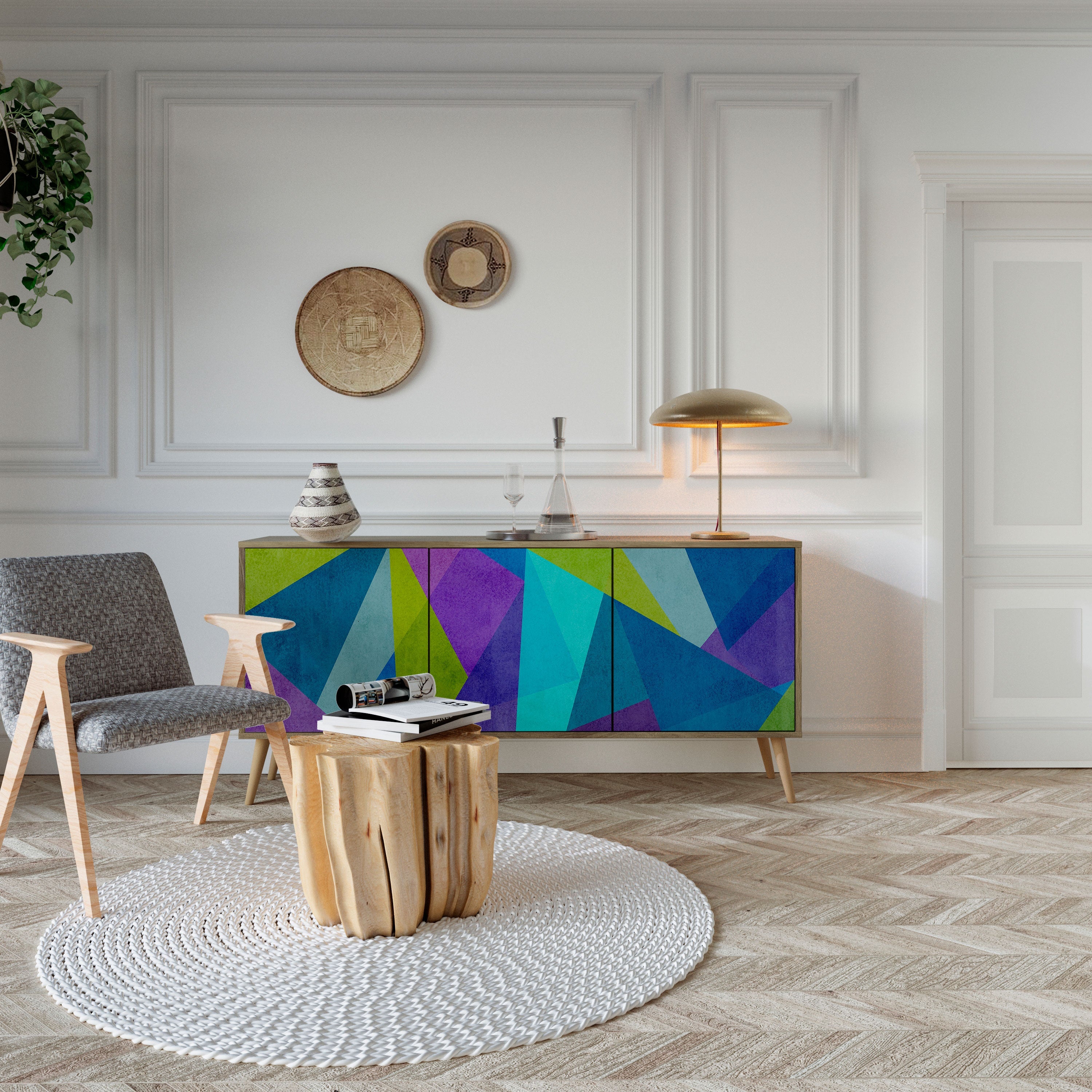 COLD SHOWCASE 3-türiges Sideboard in Eichenoptik