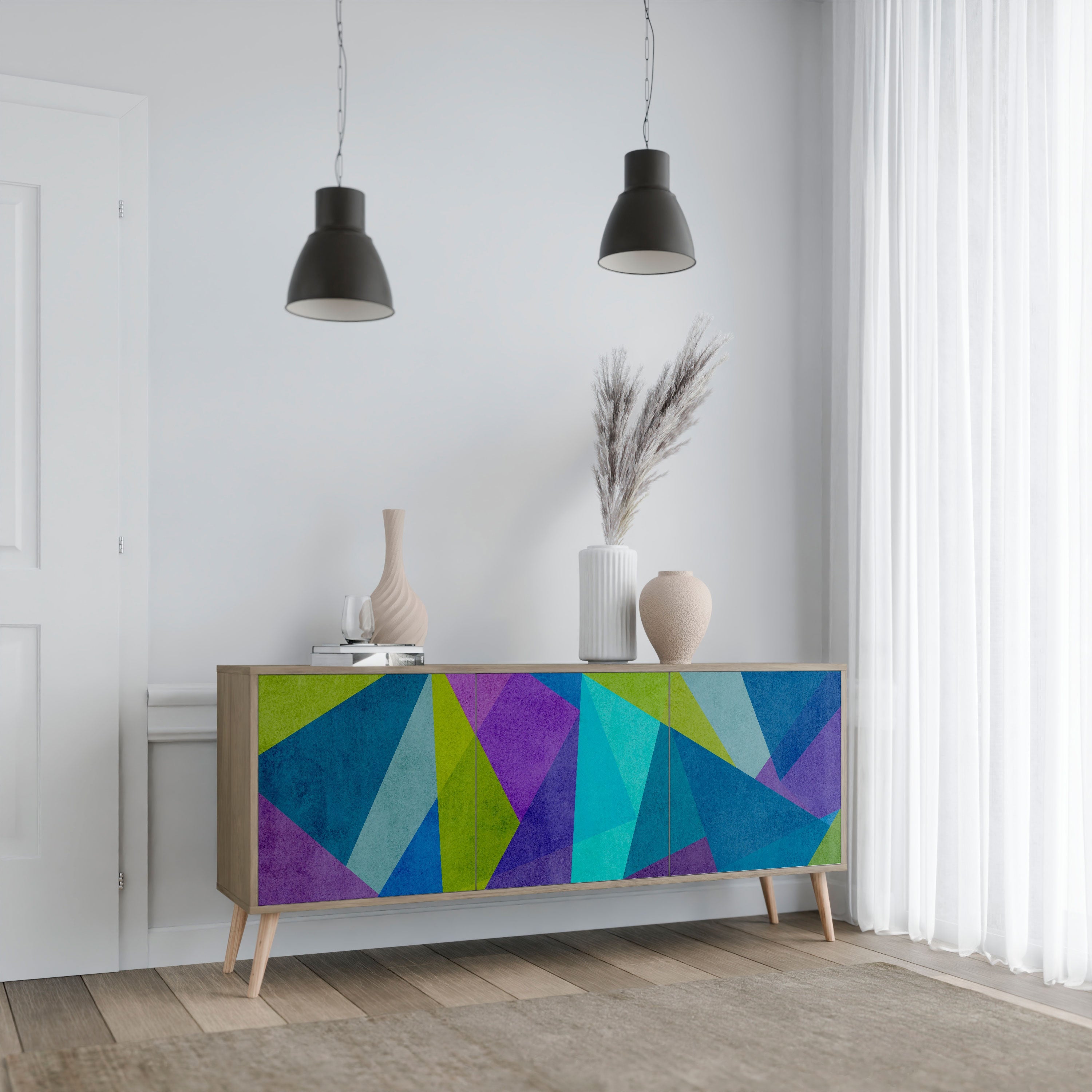 COLD SHOWCASE 3-türiges Sideboard in Eichenoptik