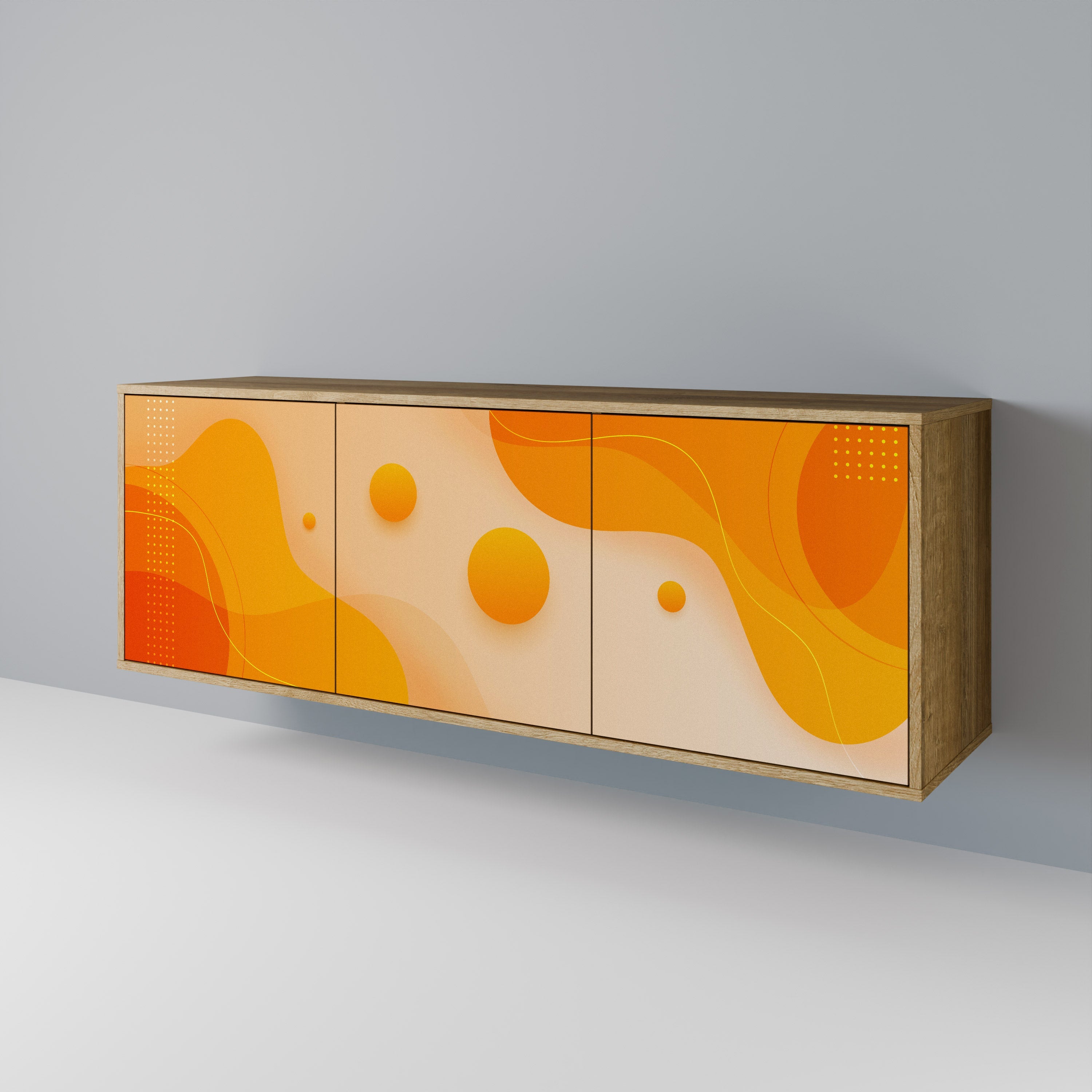 ORANGE ARRANGEMENT 3-türiges Sideboard in Eichenoptik