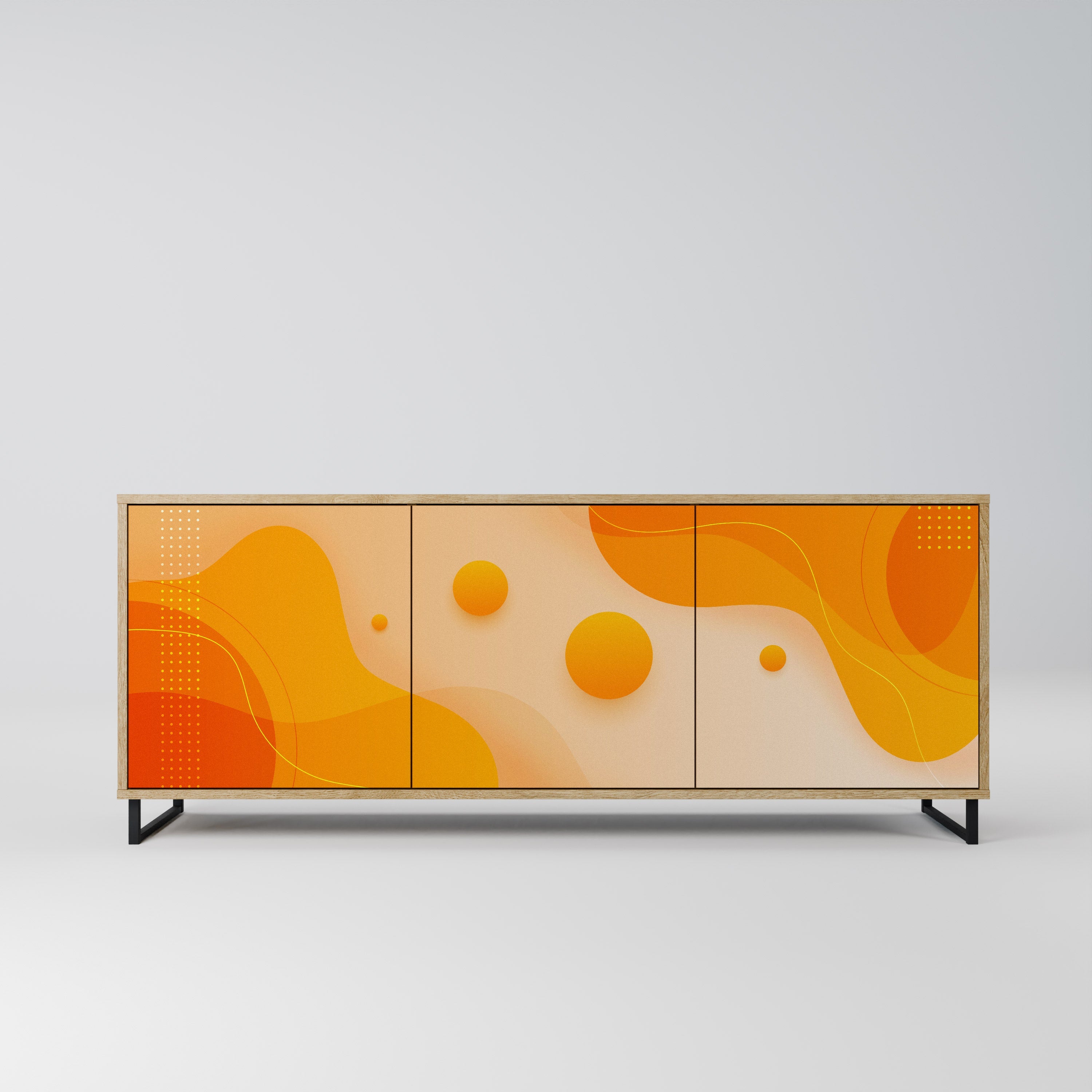 ORANGE ARRANGEMENT 3-türiges Sideboard in Eichenoptik
