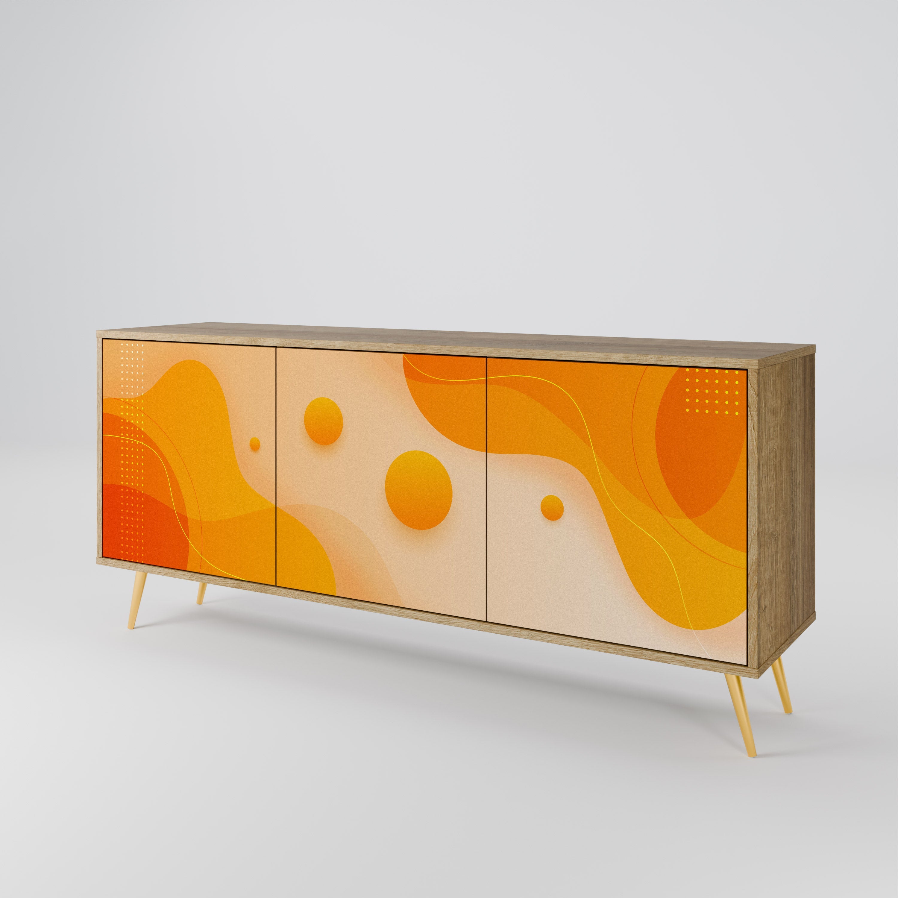 ORANGE ARRANGEMENT 3-türiges Sideboard in Eichenoptik