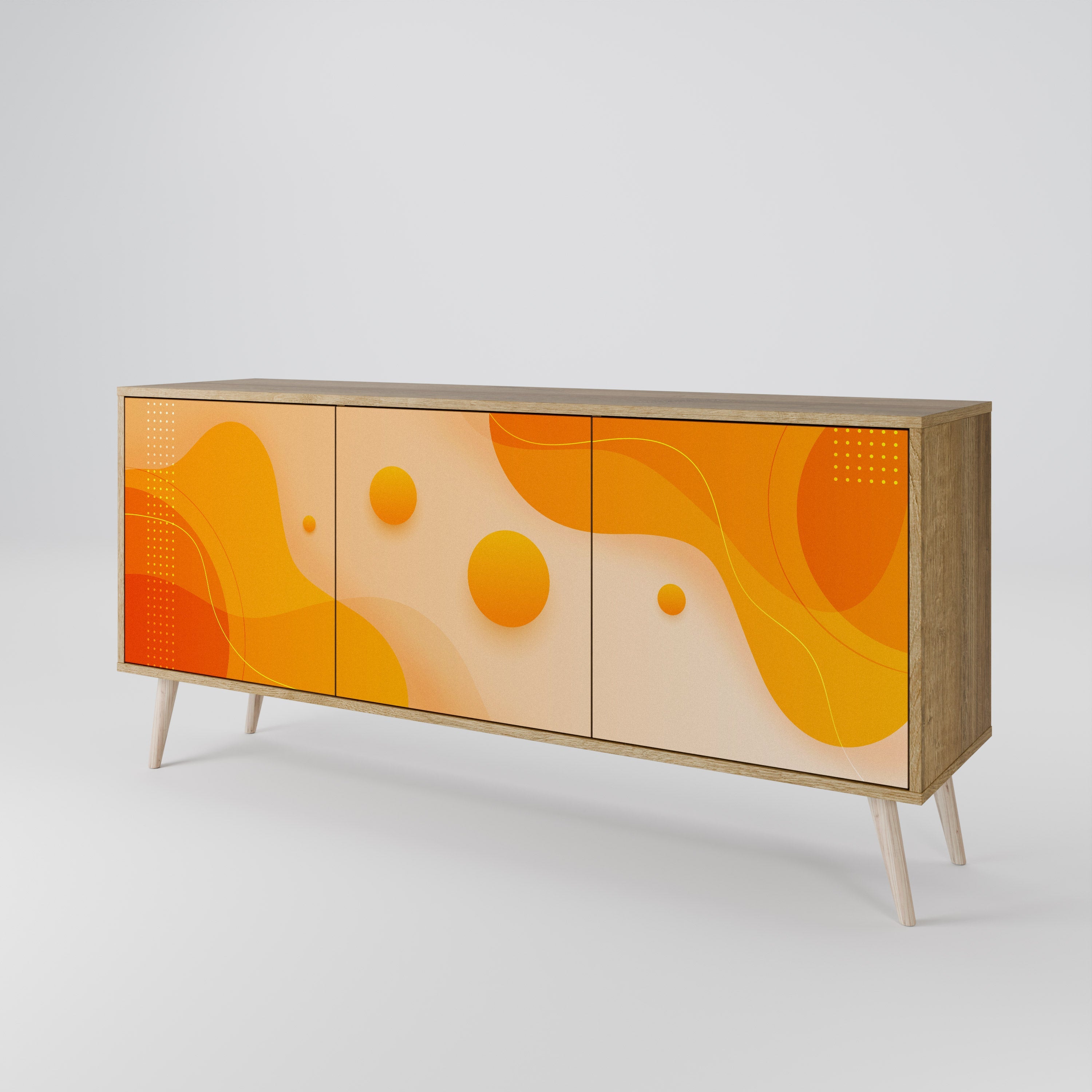 ORANGE ARRANGEMENT 3-türiges Sideboard in Eichenoptik