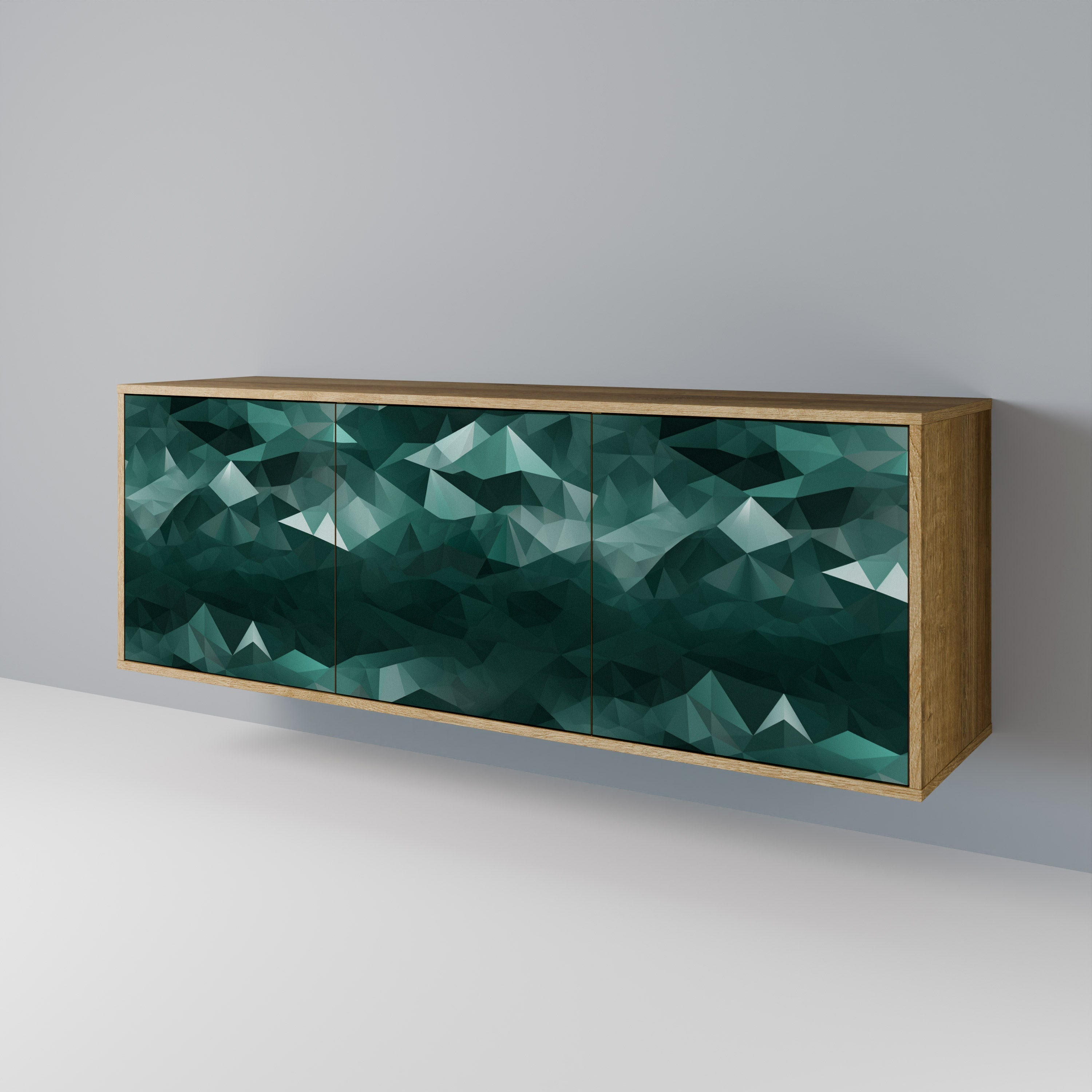 POLYGONAL FLOATING 3-türiges Sideboard in Eichenoptik