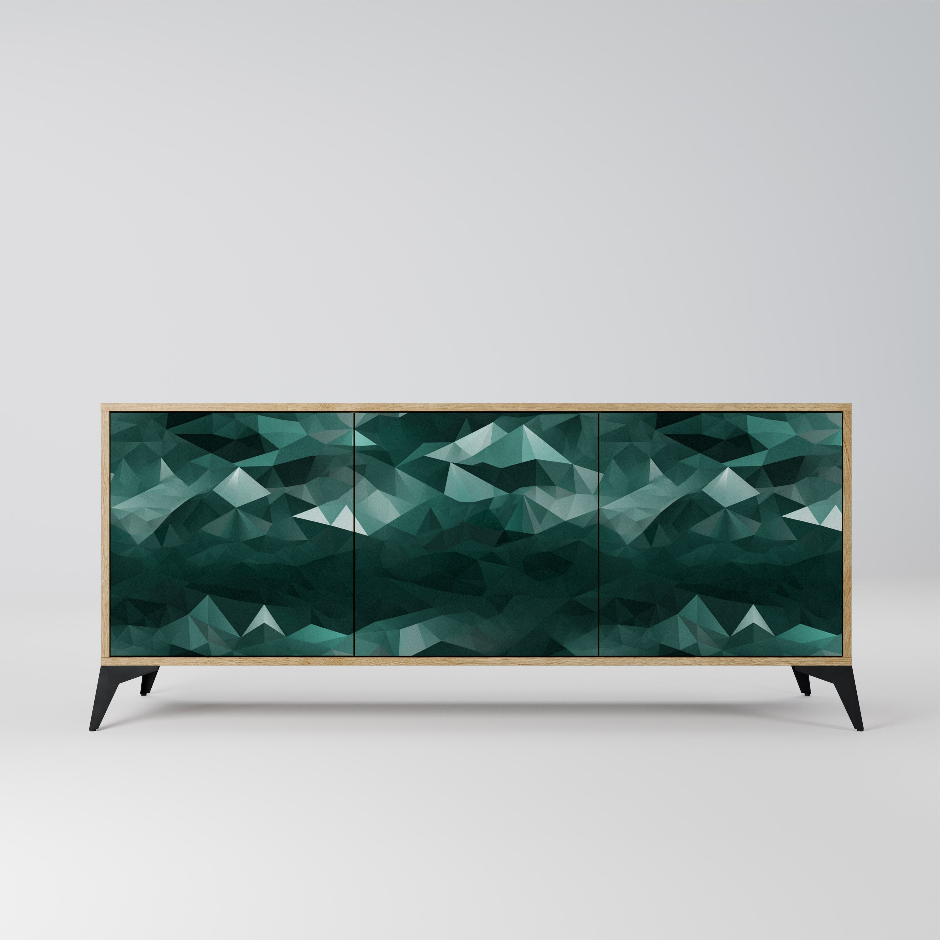 POLYGONAL FLOATING 3-türiges Sideboard in Eichenoptik