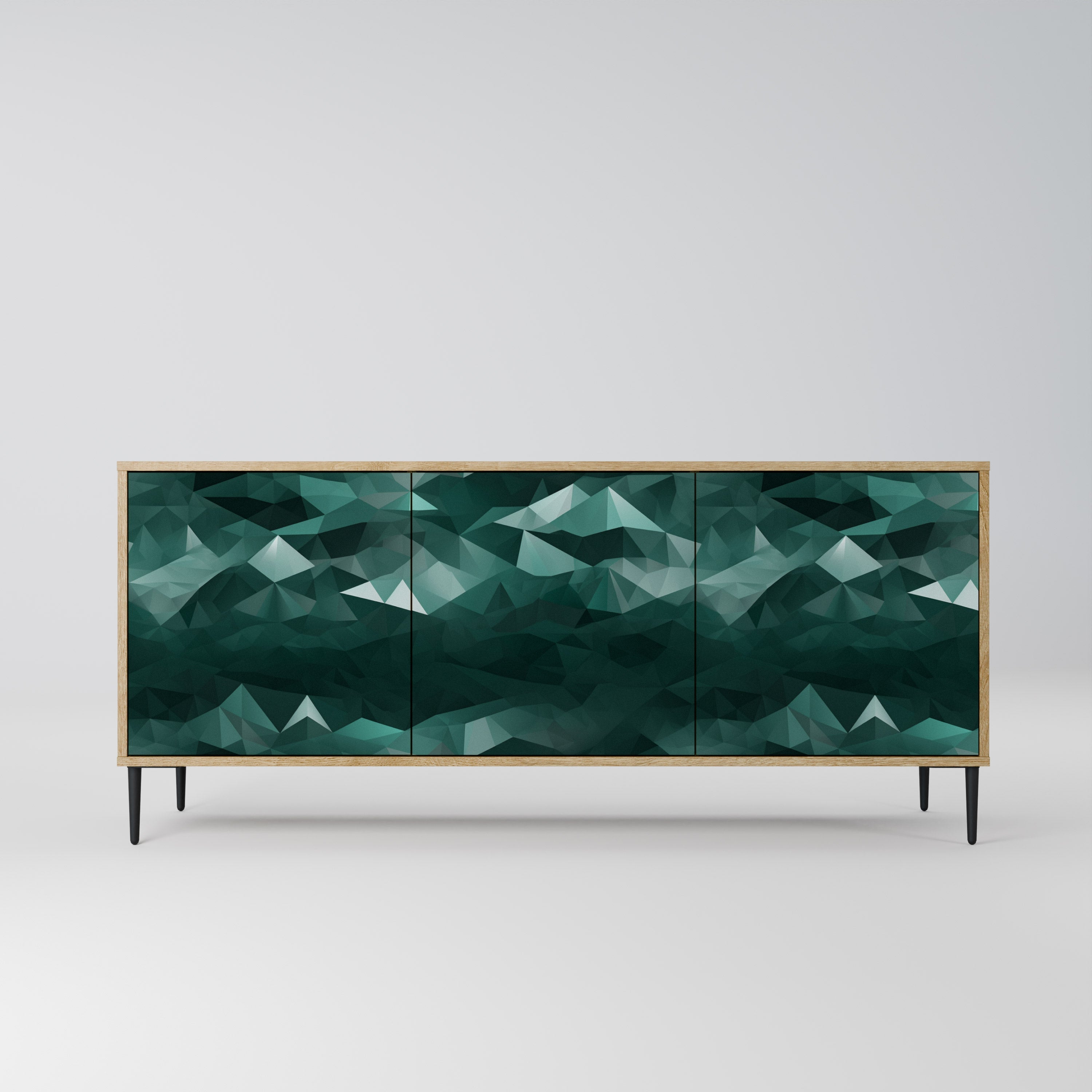 POLYGONAL FLOATING 3-türiges Sideboard in Eichenoptik