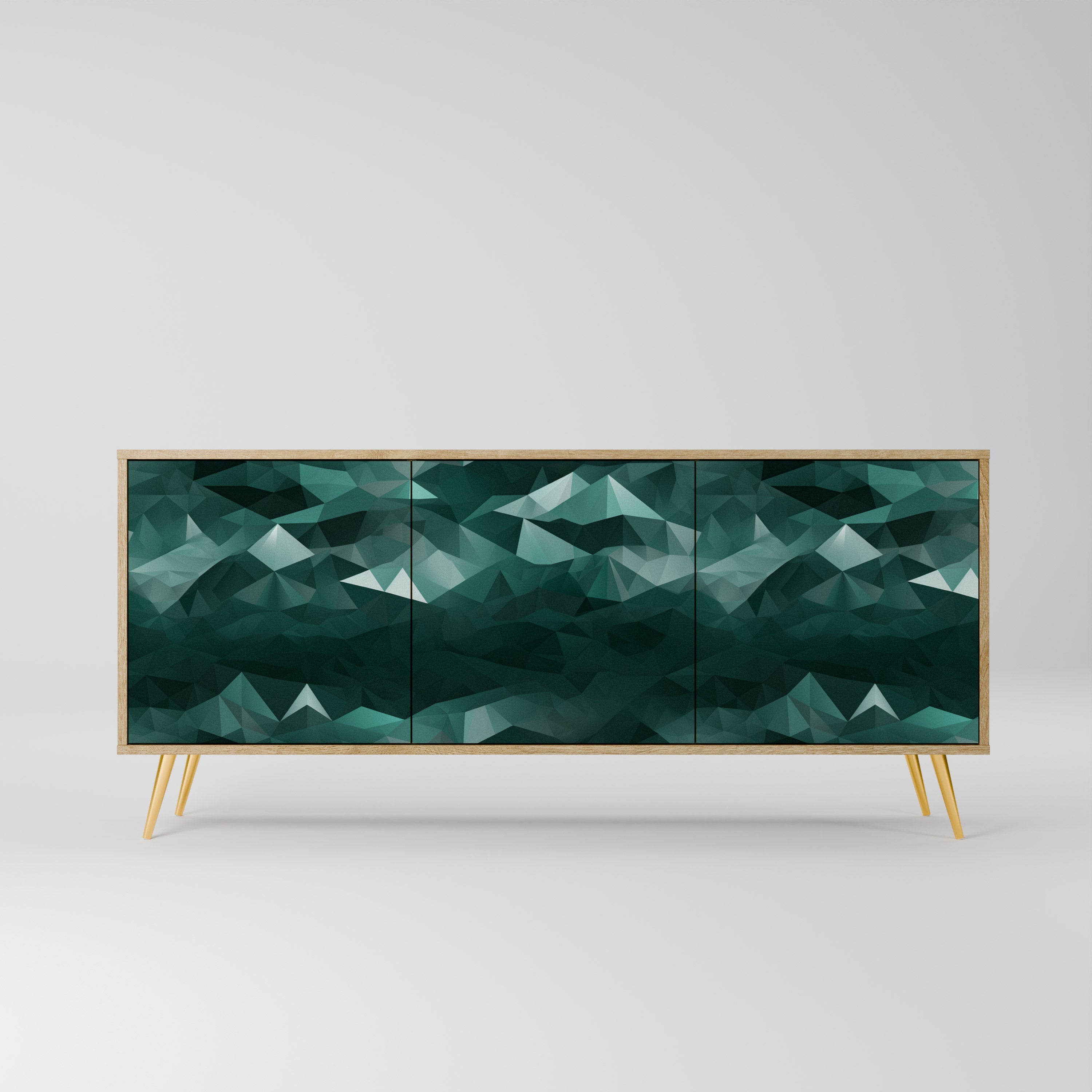 POLYGONAL FLOATING 3-türiges Sideboard in Eichenoptik