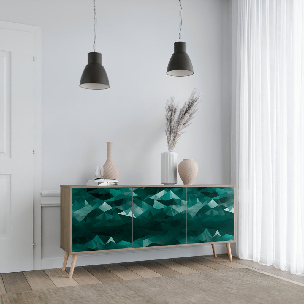 POLYGONAL FLOATING 3-türiges Sideboard in Eichenoptik
