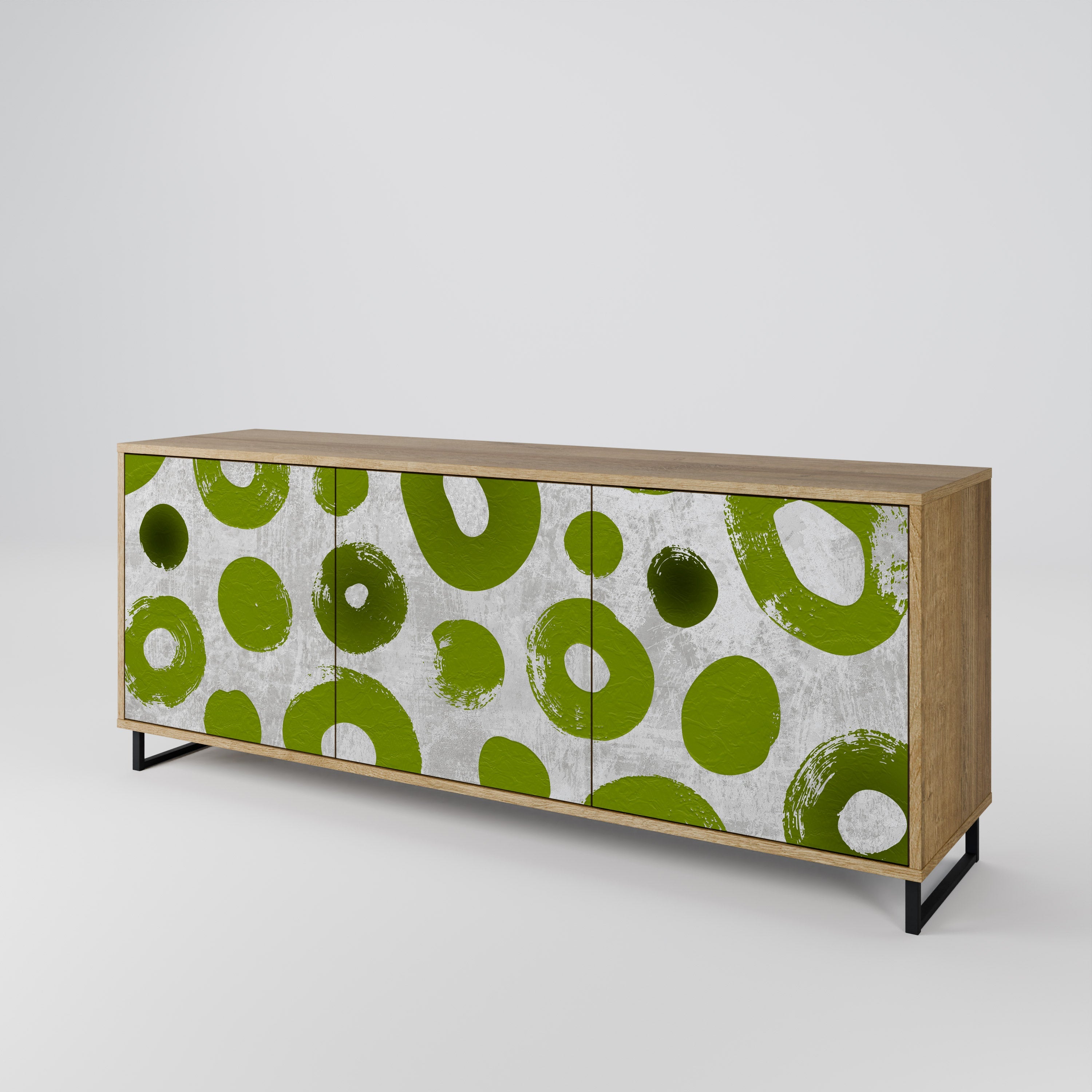 GREEN RHAPSODY 3-türiges Sideboard in Eichenoptik