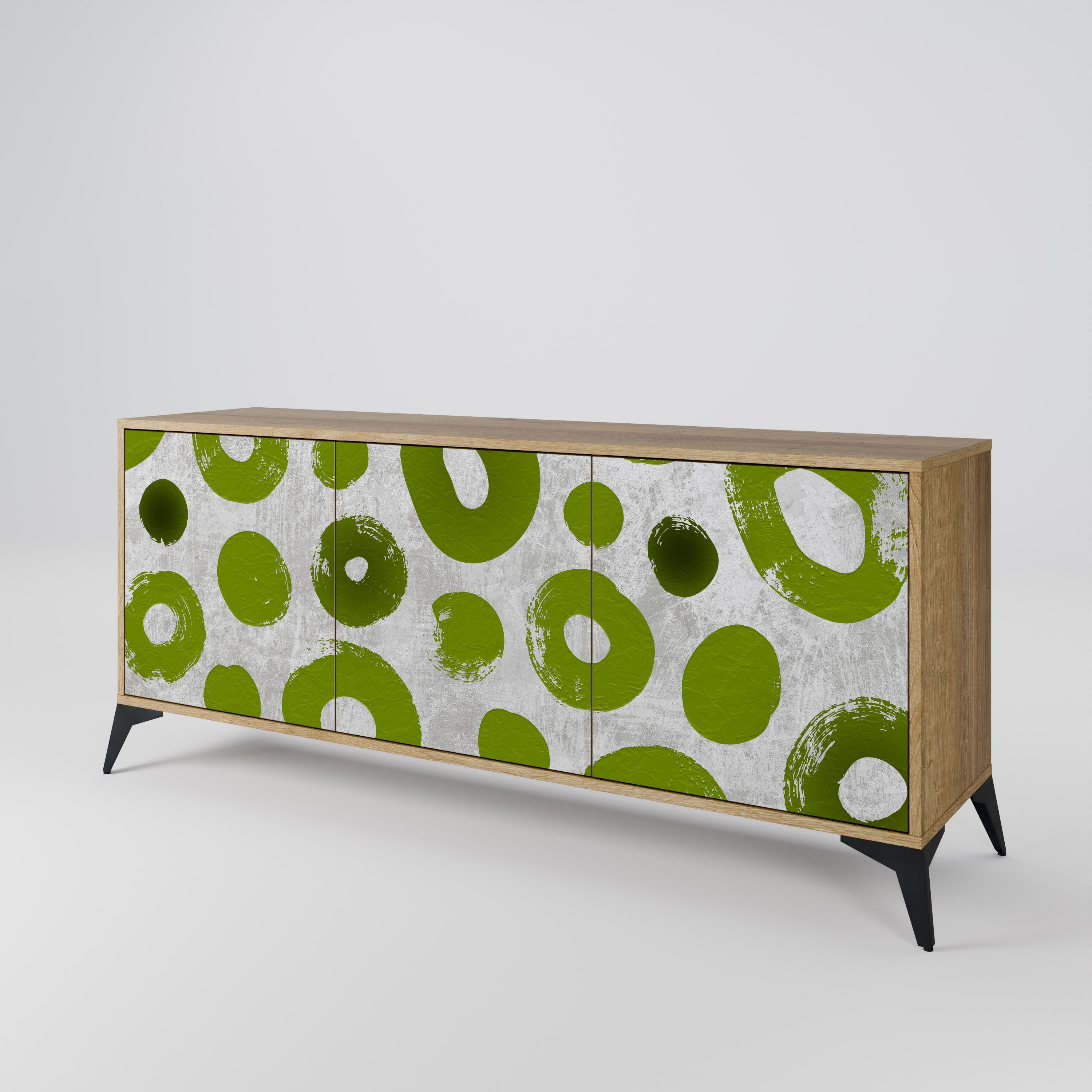 GREEN RHAPSODY 3-türiges Sideboard in Eichenoptik