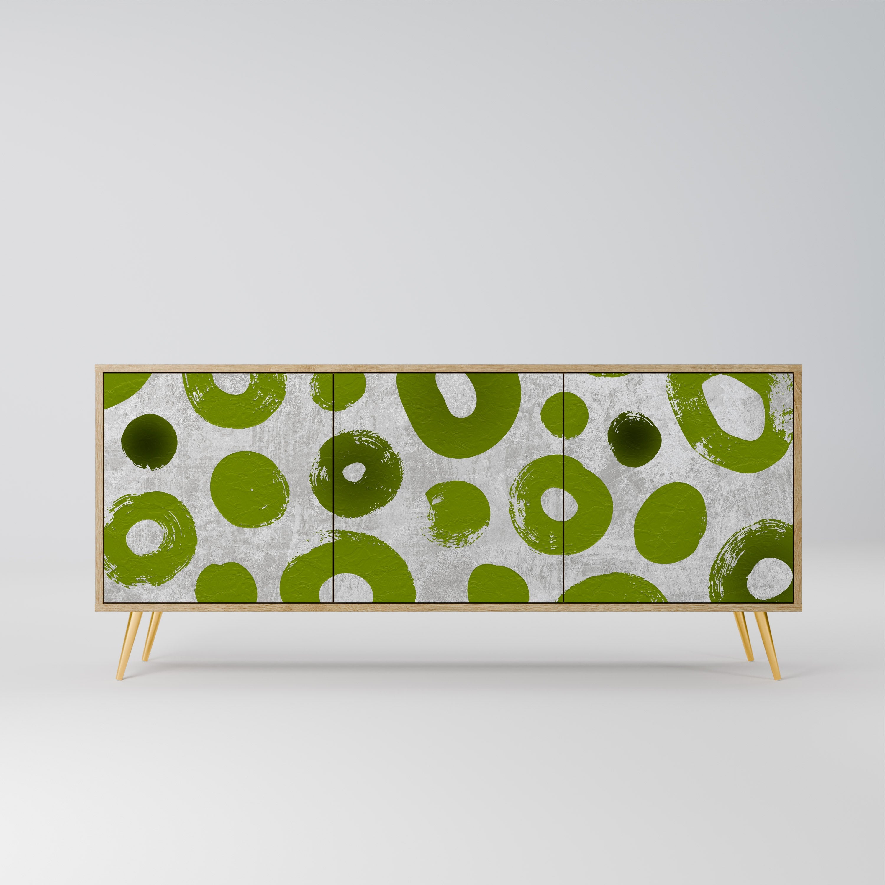 GREEN RHAPSODY 3-türiges Sideboard in Eichenoptik