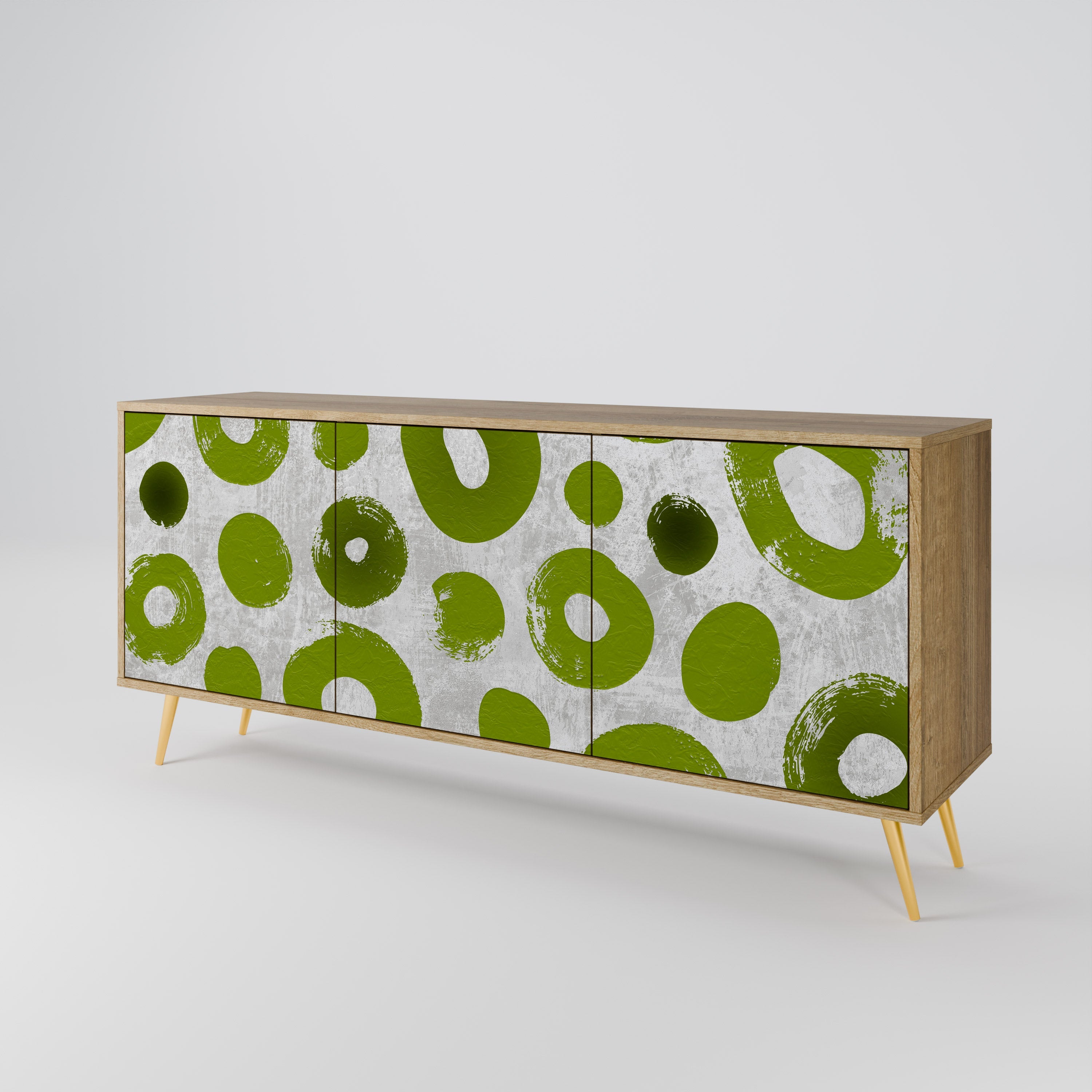 GREEN RHAPSODY 3-türiges Sideboard in Eichenoptik