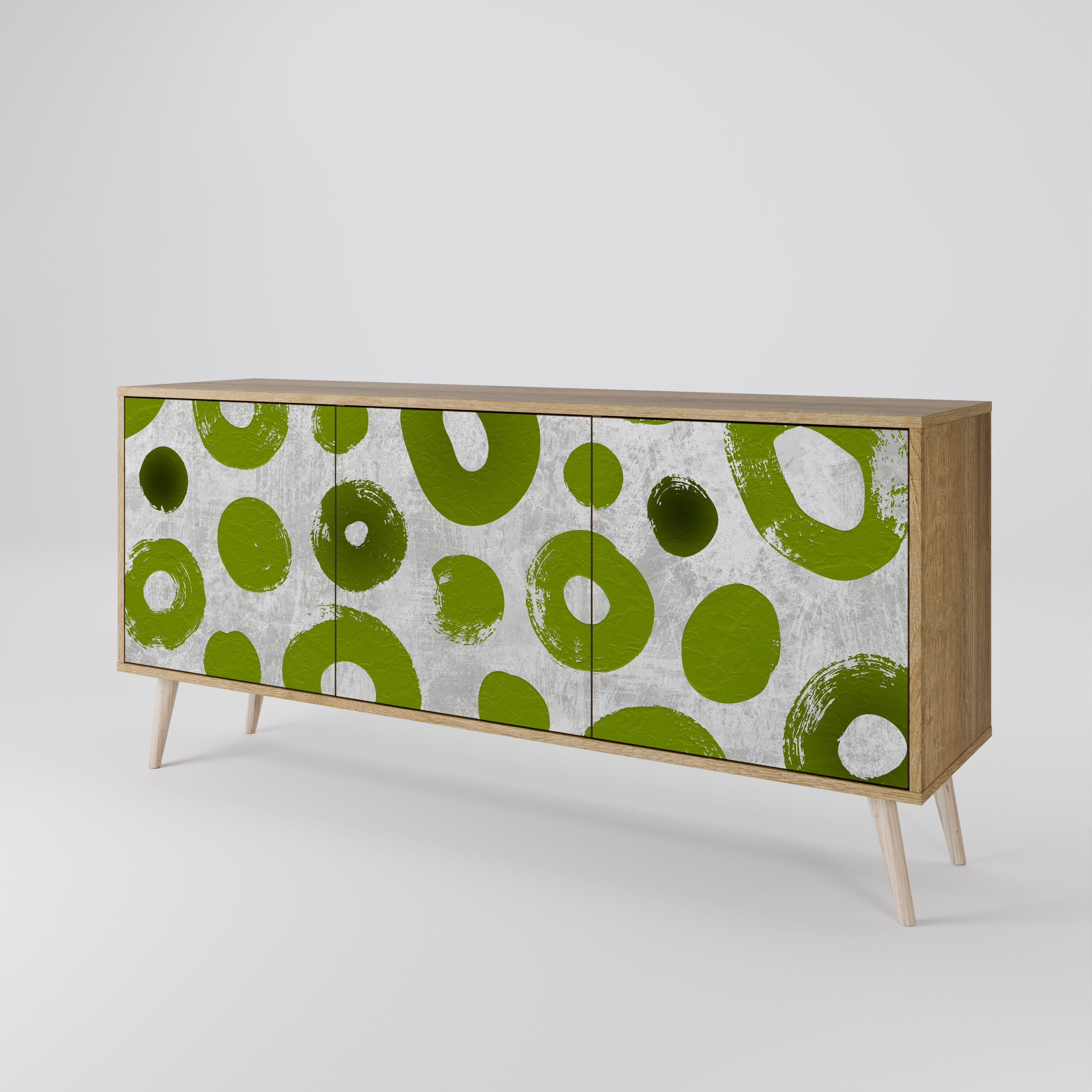 GREEN RHAPSODY 3-türiges Sideboard in Eichenoptik