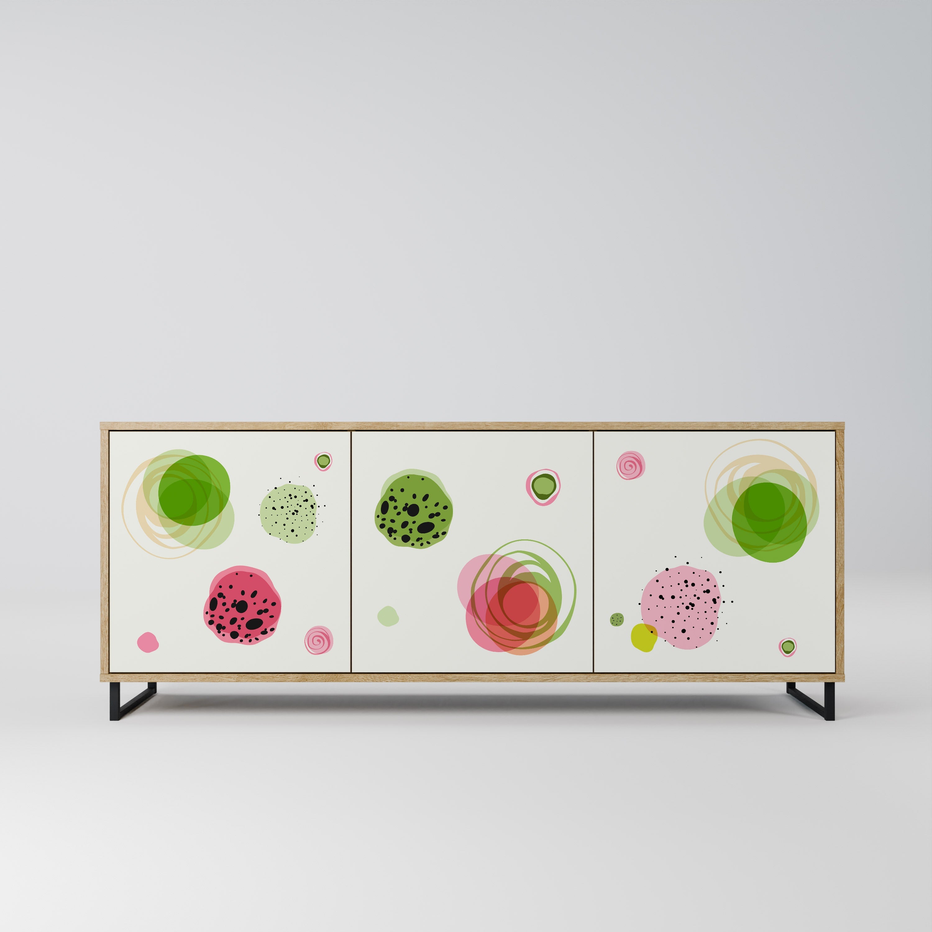 COLORFUL COSMOS 3-türiges Sideboard in Eichenoptik