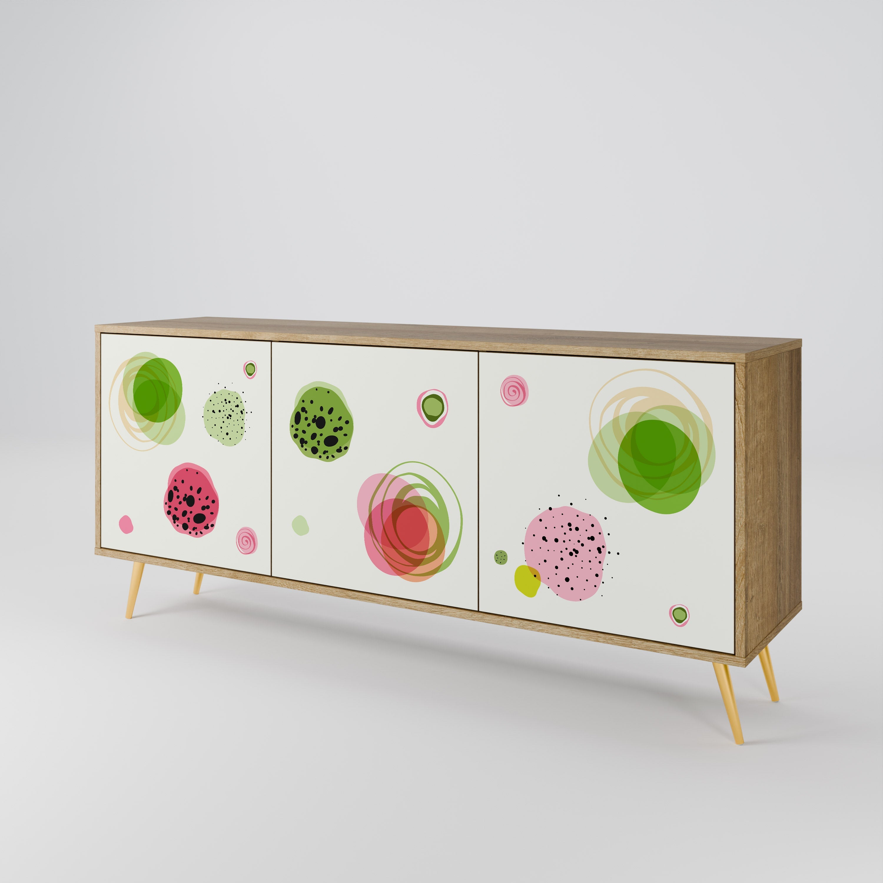 COLORFUL COSMOS 3-türiges Sideboard in Eichenoptik