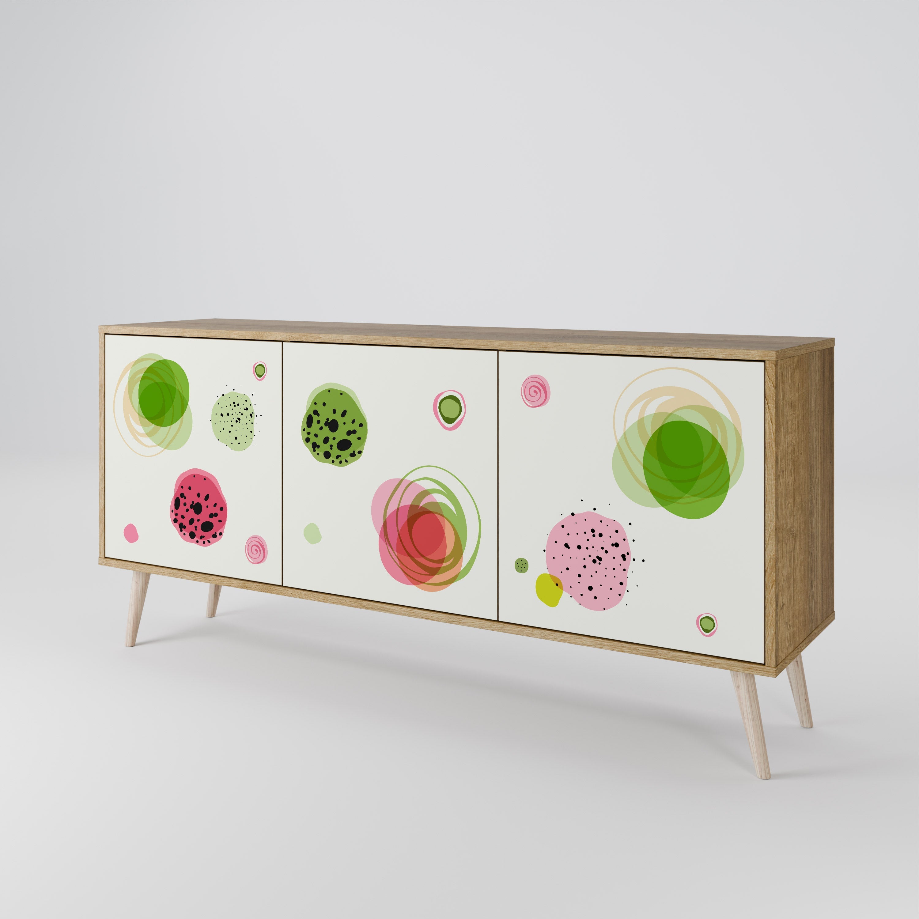 COLORFUL COSMOS 3-türiges Sideboard in Eichenoptik