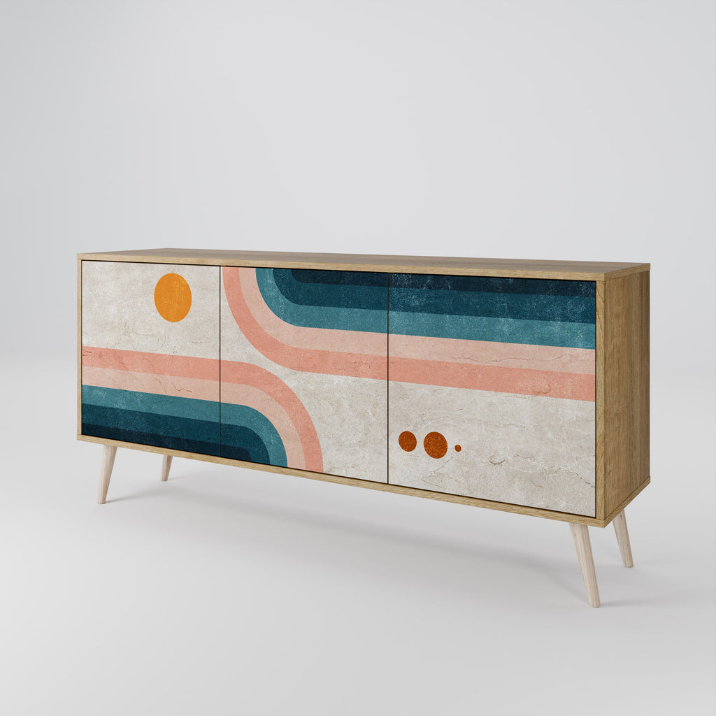 TWO HALVES 3-türiges Sideboard in Eichenoptik