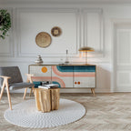 TWO HALVES Sideboard mit 3 Türen in Eiche-Optik