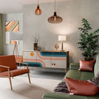 TWO HALVES Sideboard mit 3 Türen in Eiche-Optik